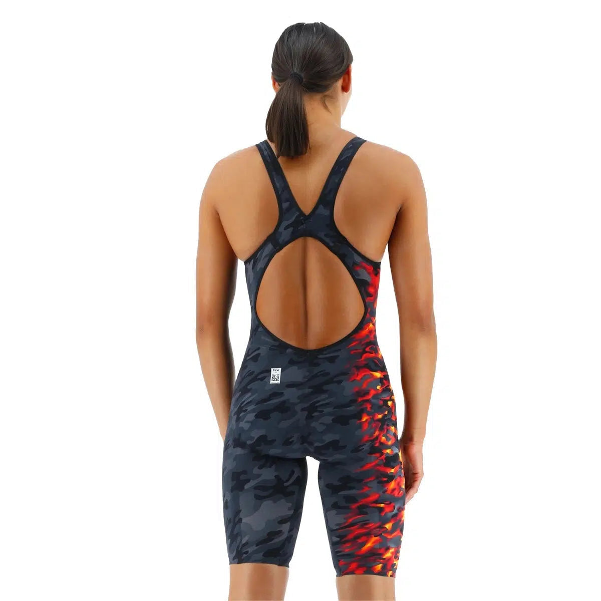 TYR Venzo Camo Open Back Women's One Piece Swimsuit - High Performance Training & Competition Swimwear for Pool, Beach & Water Sports