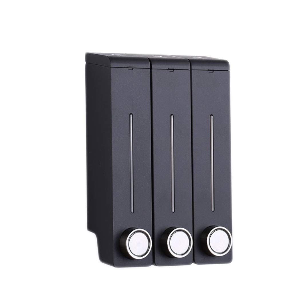 3-Chamber Stainless Steel Wall Mounted Soap Dispenser - 3x320ml Pump Soap Dispenser Set for Kitchen, Bathroom & Hotel Use | Black | Perfect for Liquid Soap, Lotion & Sanitizer Storage