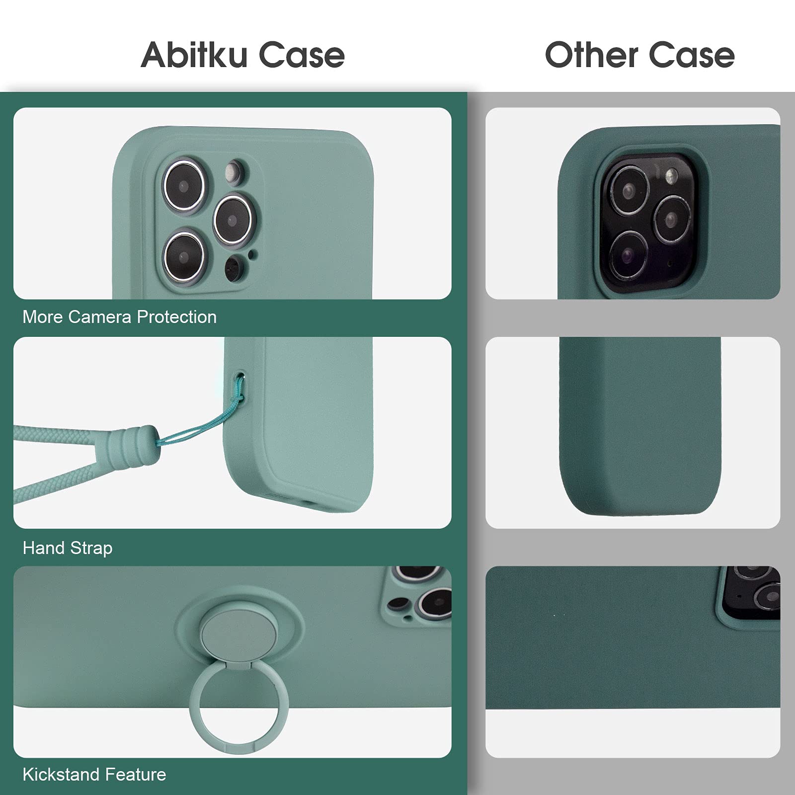 Abitku iPhone 12 Pro Max Case (6.7-inch 2020) - Premium Silicone Cover with 360° Ring Kickstand & Magnetic Car Mount Support | Soft Silk Microfiber Lining | Mint Green | Perfect for Work, Travel & Daily Protection