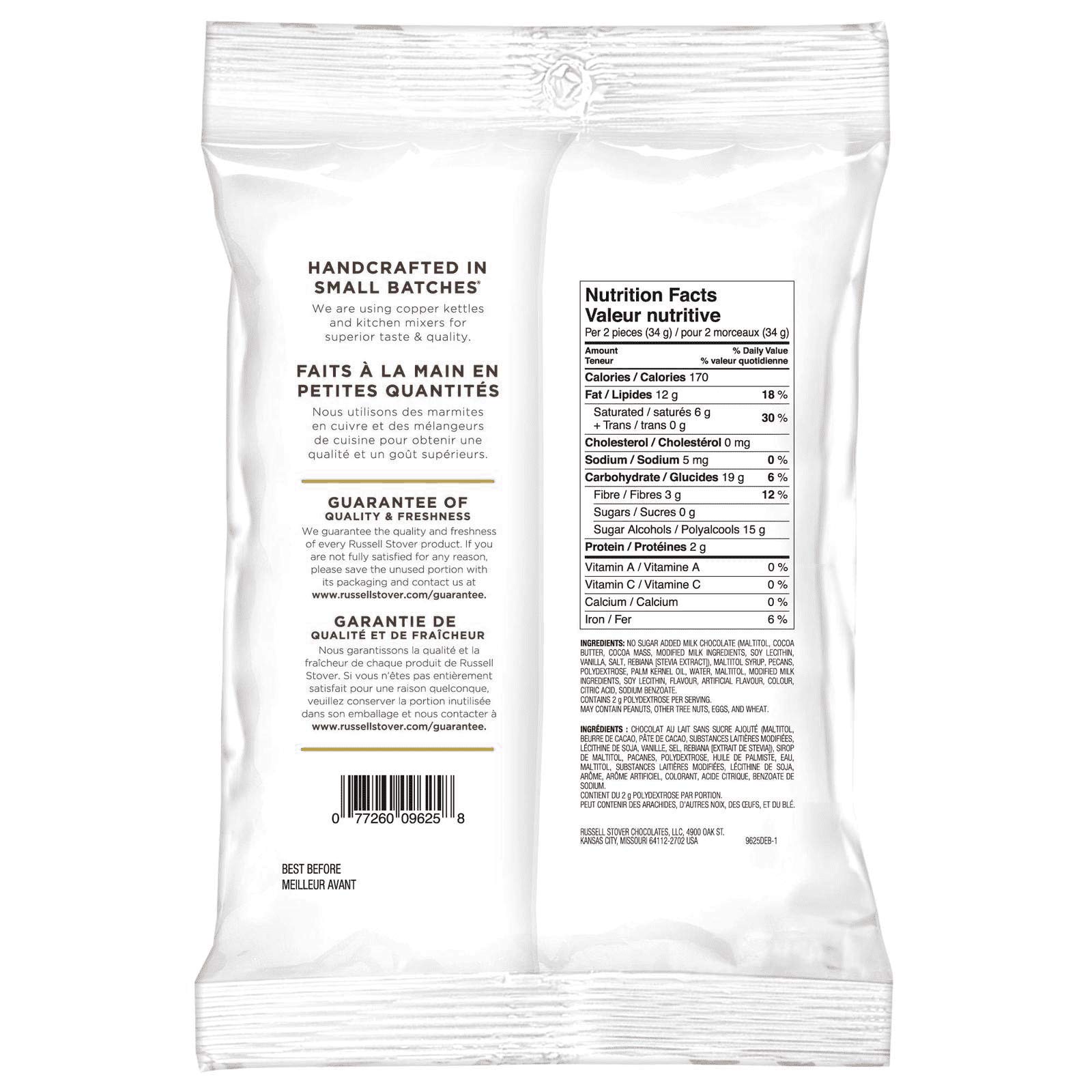 Russell Stover Sugar Free Pecan Delights - Keto Friendly Low Carb Candy, 3oz (Pack of 1) - Perfect for Diabetics, Weight Loss & Healthy Snacking