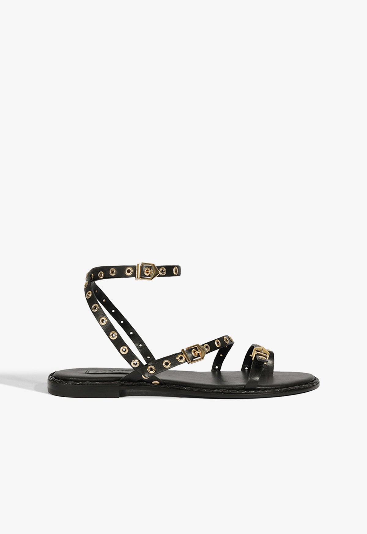 Annette Black Leather Sandals for Women - Comfortable Strappy Summer Sandals with Cushioned Footbed | Perfect for Beach, Vacation & Casual Outfits