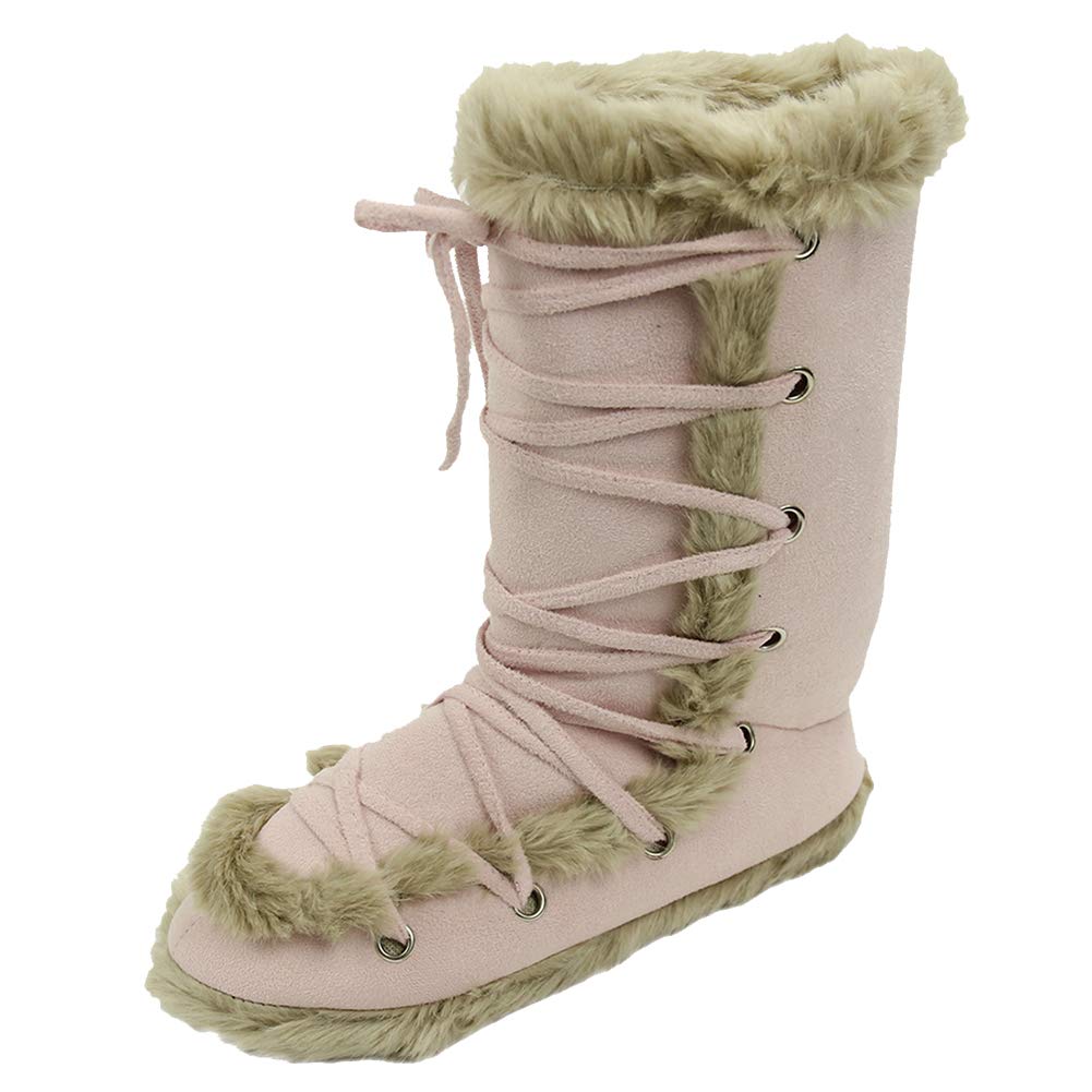 Women's Winter Warm Faux Fur House Slippers - Cozy Indoor Booties for Home, Bedroom & Lounge - Non-Slip Comfortable House Shoes for Cold Weather