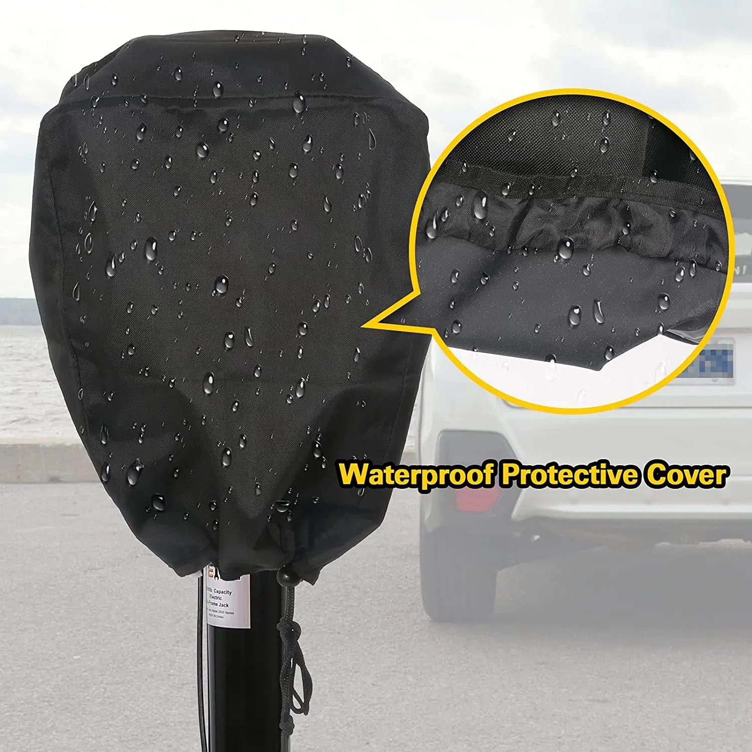 3500 Lbs Heavy Duty Electric RV Trailer Tongue Jack with 600D Polyester Cover, 23 5/8