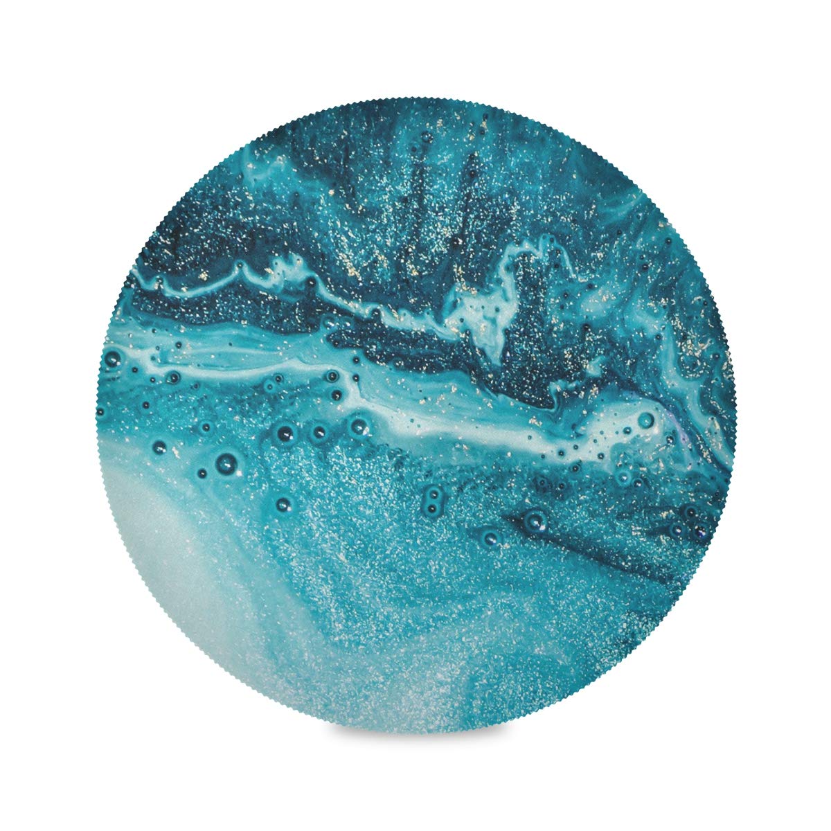 HESLING Non-Slip Round Table Placemats Set of 4 - Blue Marble Design for Dining Table Decor, Kitchen, Party & Holiday Dinner Settings