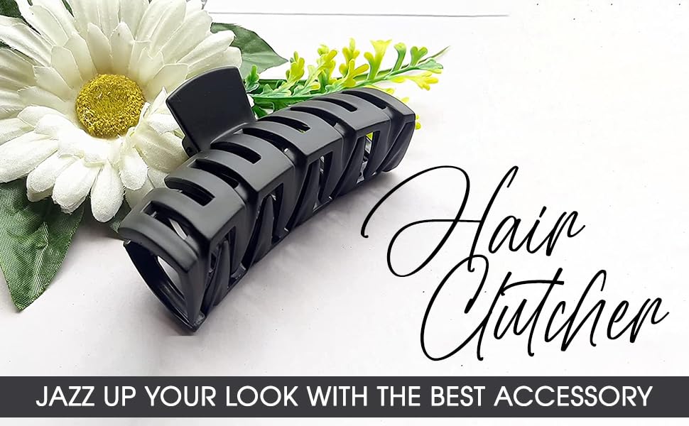 BIRDWARE Large Hair Clips for Women - 2 Pack Black & Multicolor Butterfly Hairpins with Acrylic Stones, Non-Slip Rubber Grip | Perfect for Parties, Weddings, and Everyday Hairstyling