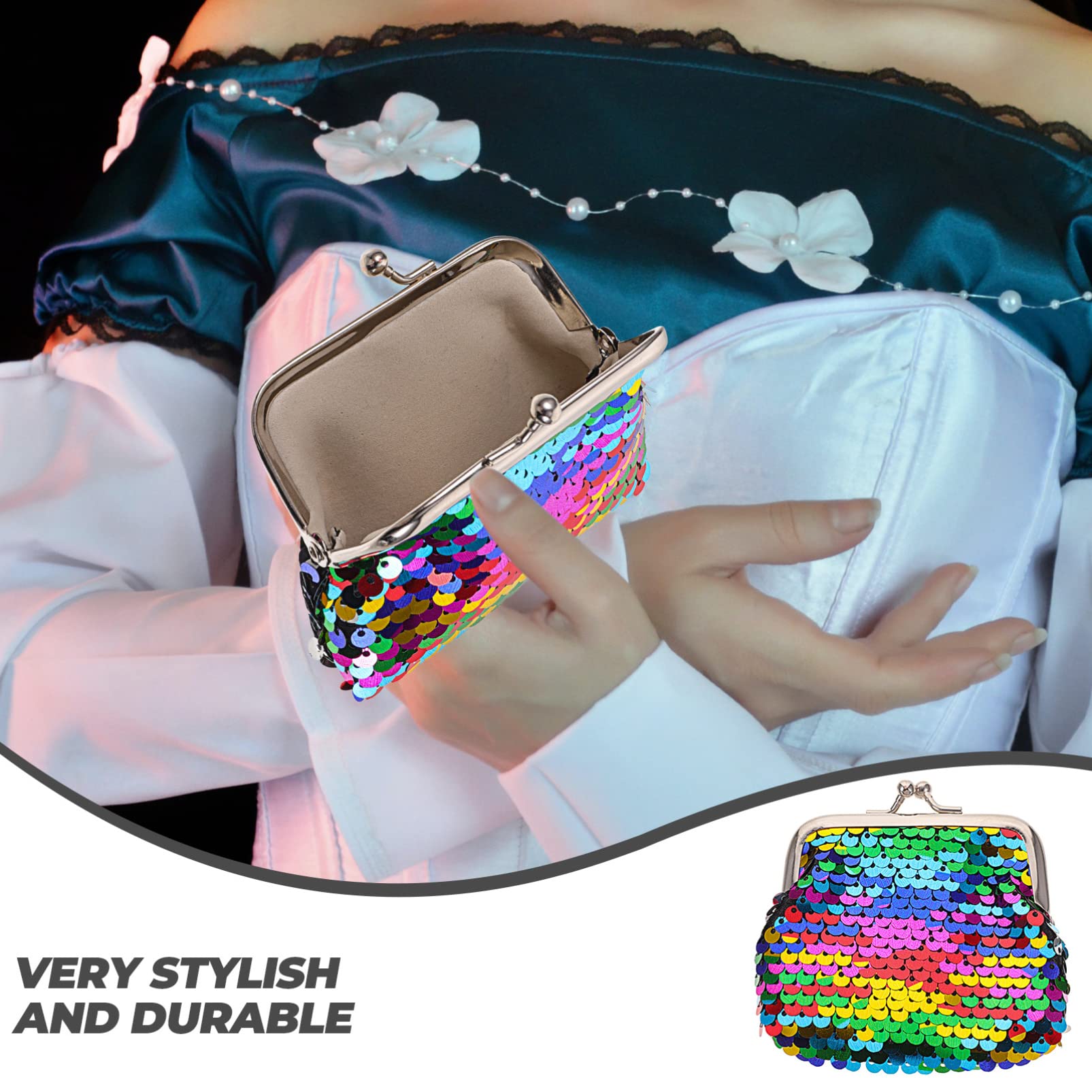TENDYCOCO Women's Sparkly Sequins Wristlet Clutch Bag - Small Coin Purse & Wallet for Women & Girls - Perfect for Parties, Weddings & Night Out Accessories