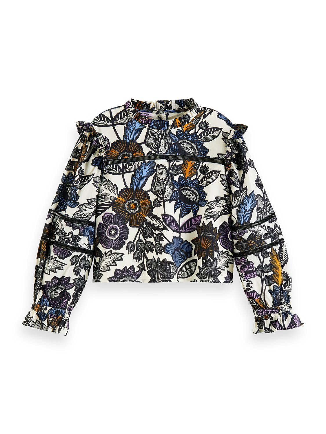 Scotch & Soda Girls Floral Print Blouse - Stylish Summer Tops for Casual Outings & School Wear