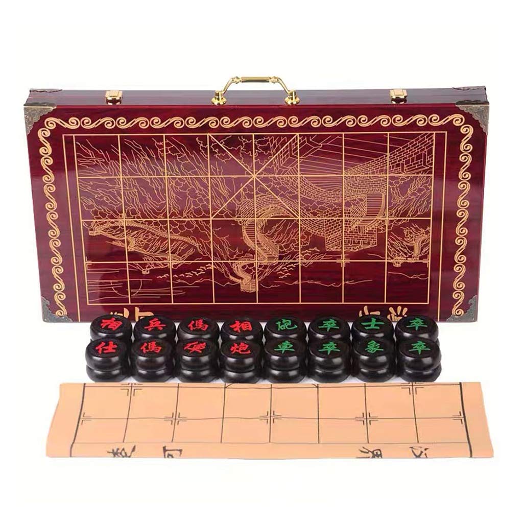 Premium Ebony Chinese Xiangqi Chess Set - 2 Player Strategy Board Game with Folding Board | Perfect for Travel, Gifts & Collectors | Enhance Your Game Nights & Cultural Experience