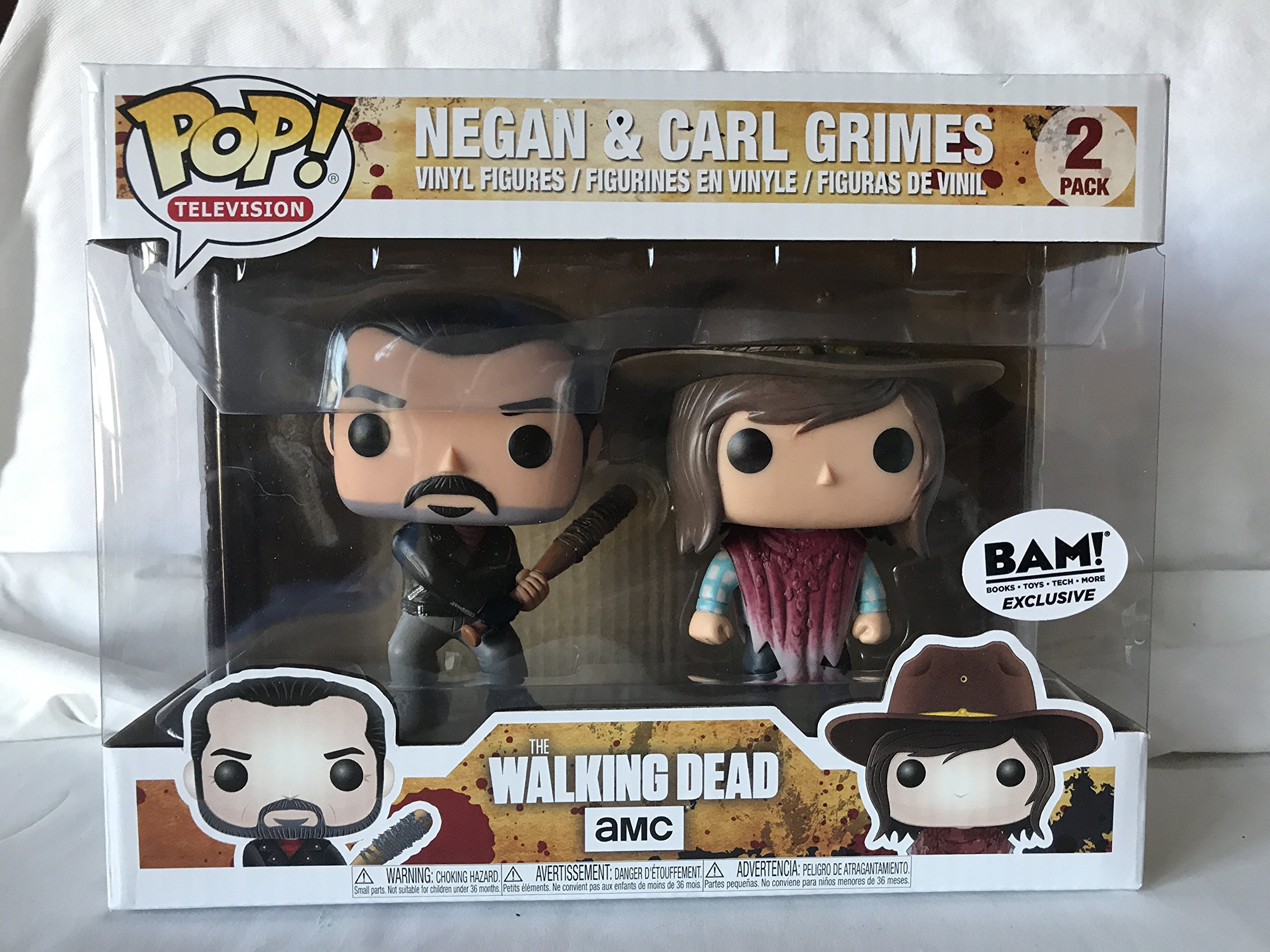 Funko 21534 The Walking Dead Pop Vinyl Figures 2-Pack - Negan & Carl Grimes Collectible Action Figures for Fans & Gift Ideas | TV Show Merchandise, Display Decor, Comic Con Collectibles