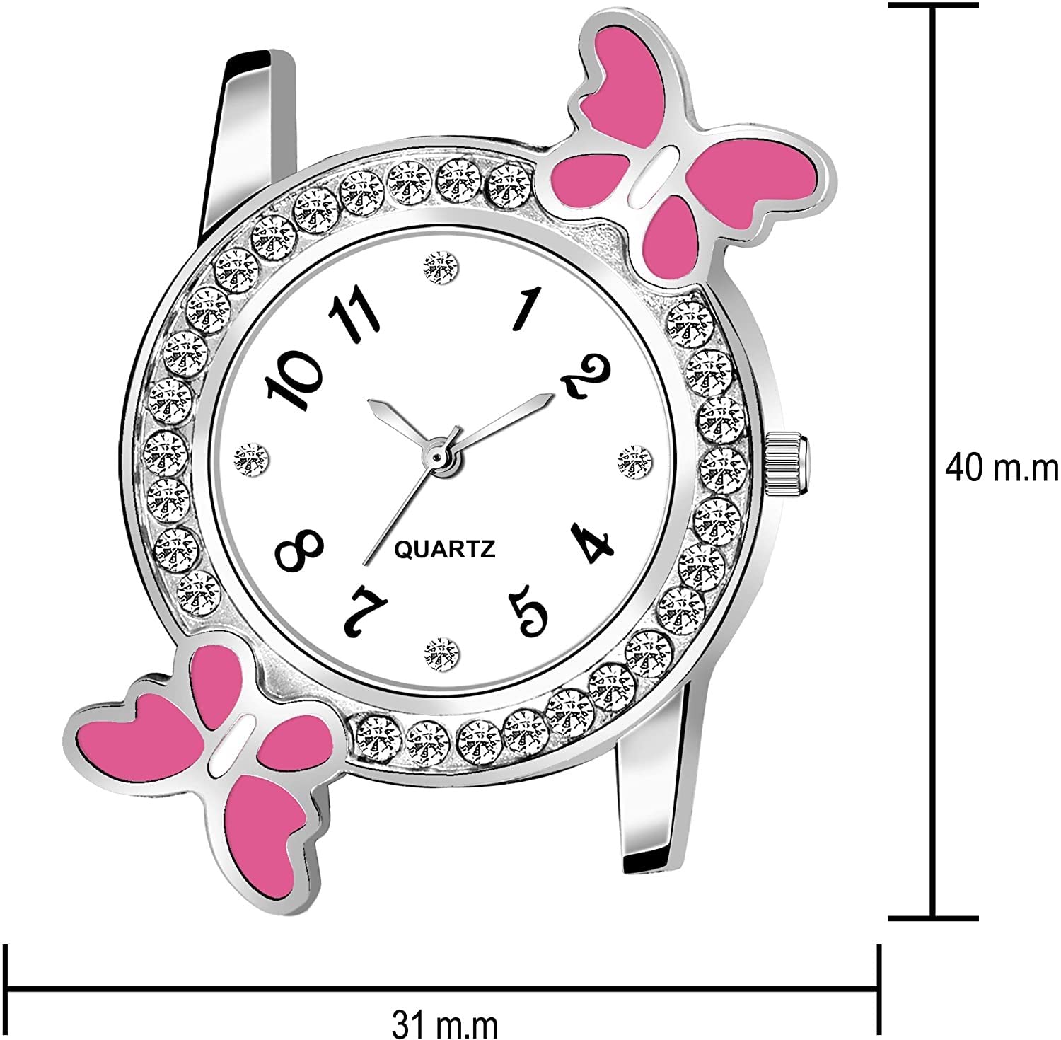 Elegant Butterfly Diamond Analog Watch for Women & Girls with Free Digital Band - SR-043 AT-431 (2-Pack) | Perfect for Daily Wear, Special Occasions & Fashion Accessories