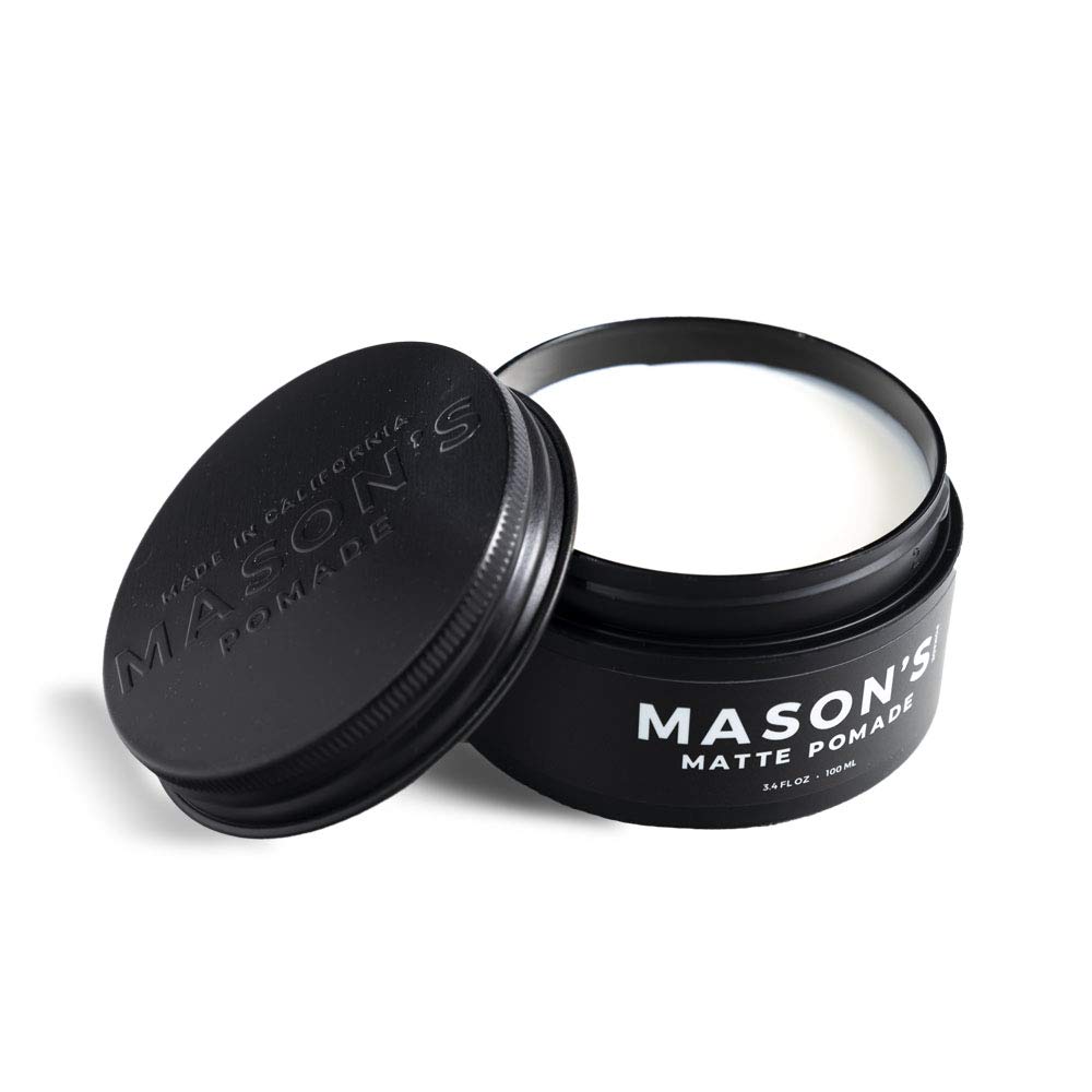 Mason’s Matte Pomade for Men - Medium to Strong Hold Hair Wax with Natural Finish | Aloe Vera & Biotin Enriched Formula | 3.4 oz for Textured, Slick Back or Messy Hairstyles | Perfect for Daily Styling, Work & Special Occasions