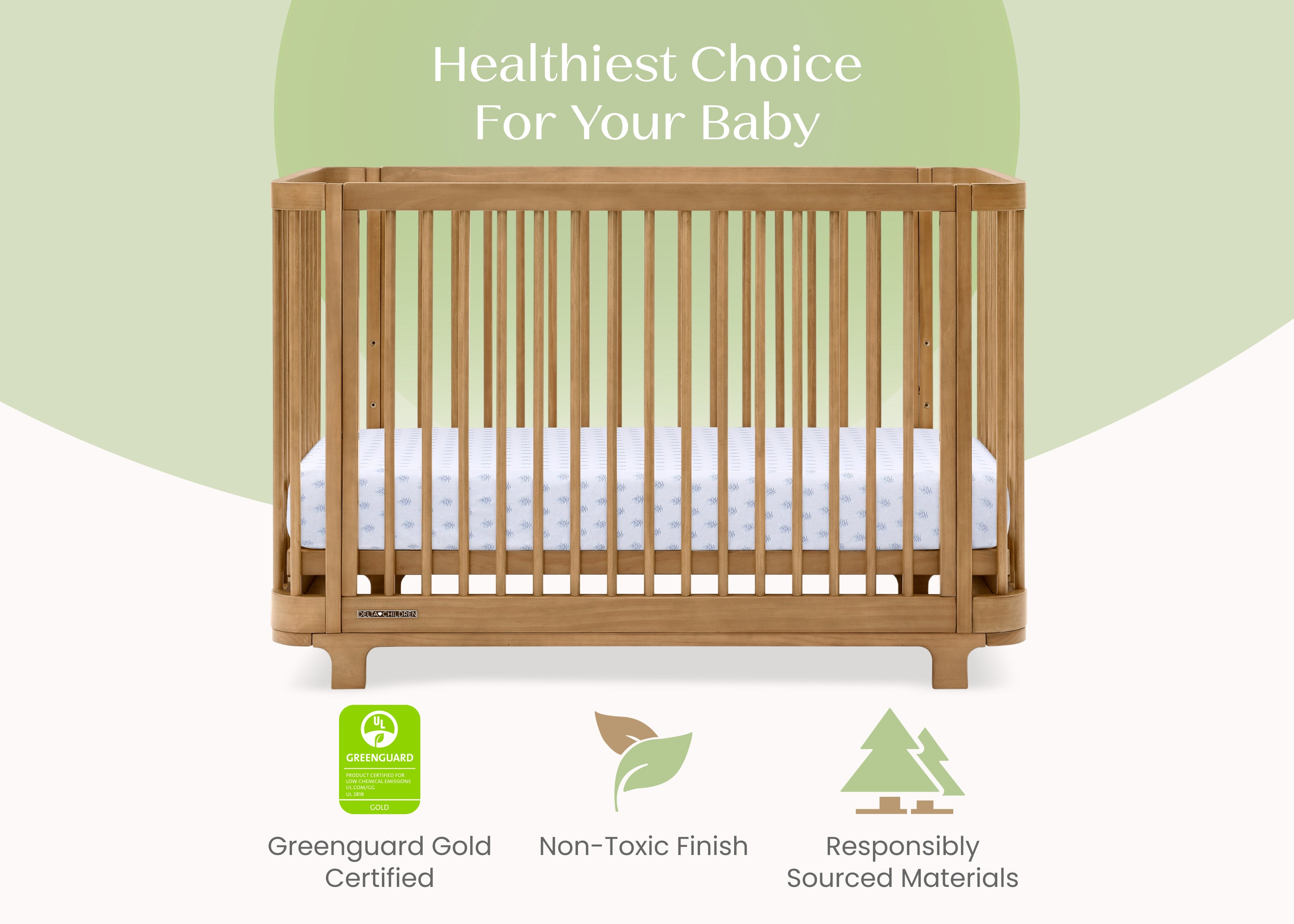 Nest 4-in-1 Convertible Baby Crib - Toddler Bed, Daybed & Full-Size Bed - Safe Nursery Furniture for Newborn to Teen - Perfect for Bedrooms, Daycare & Guest Rooms
