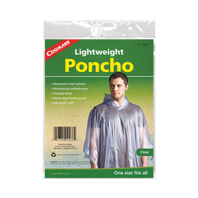 Coghlan's Clear Rain Poncho - Lightweight Waterproof Emergency Shelter for Hiking, Camping & Outdoor Adventures