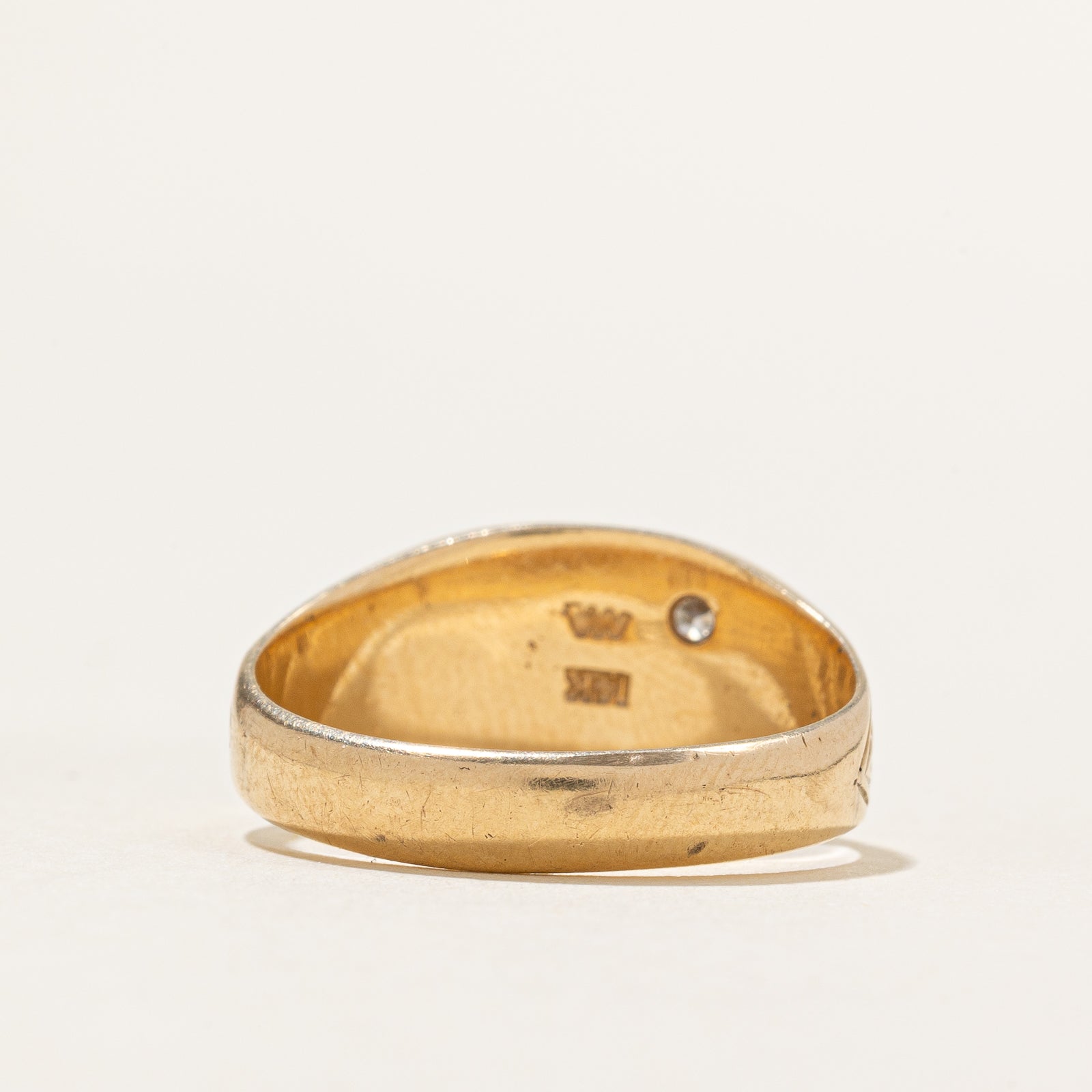 Diamond 'CES' Initial Signet Ring - 0.02ct Genuine Diamond, Size 5.25 - Personalized Monogram Jewelry for Women, Men | Perfect Gift for Anniversary, Birthday & Special Occasions