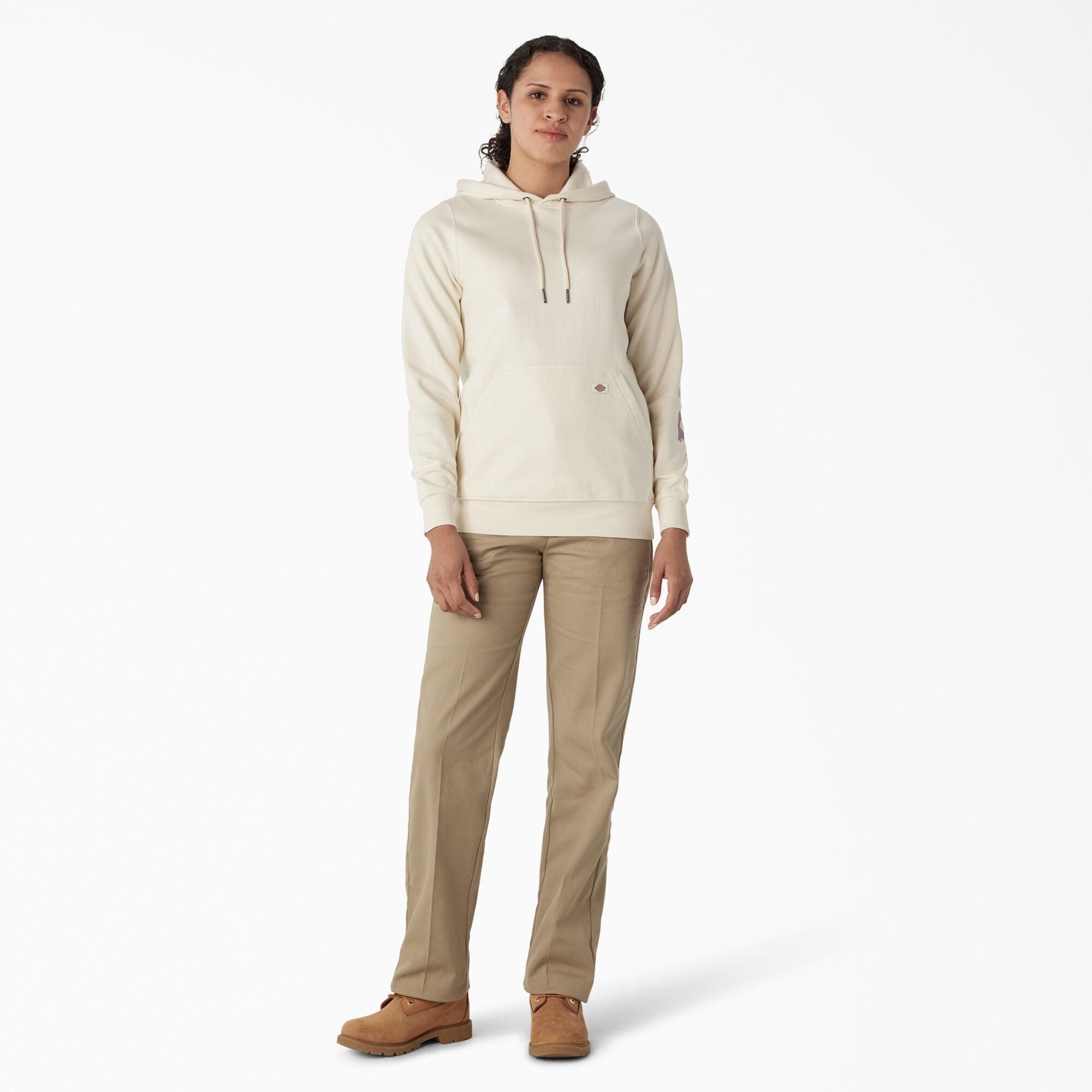 Women's Water Repellent Hoodie with Sleeve Logo - Antique White | Outdoor Activities, Casual Wear & Street Style Fashion