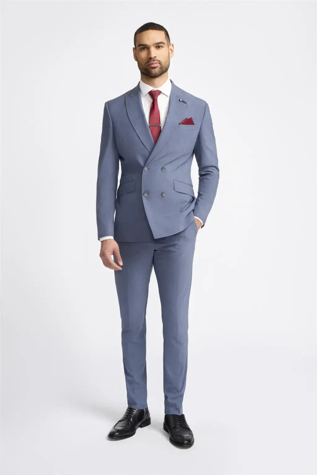 Victorious Double Breasted Dove Blazer by Cavani | Premium Men's Formal Suit Jacket | Perfect for Business Meetings, Weddings & Special Occasions