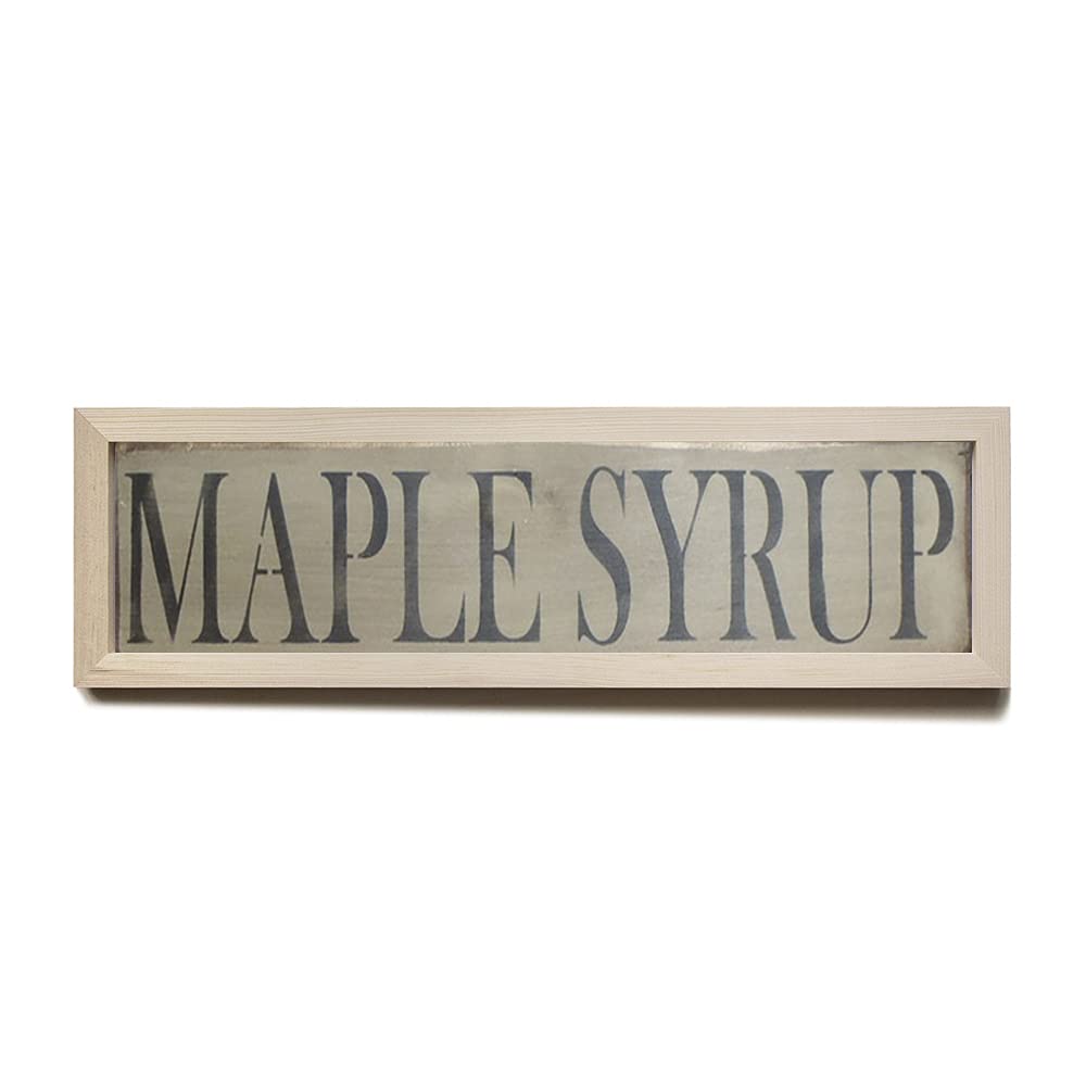 Fprqlyze Maple Syrup Wooden Sign - Rustic Country Kitchen & Home Decor Framed Wall Art for Farmhouse, Cabin, or Dining Room