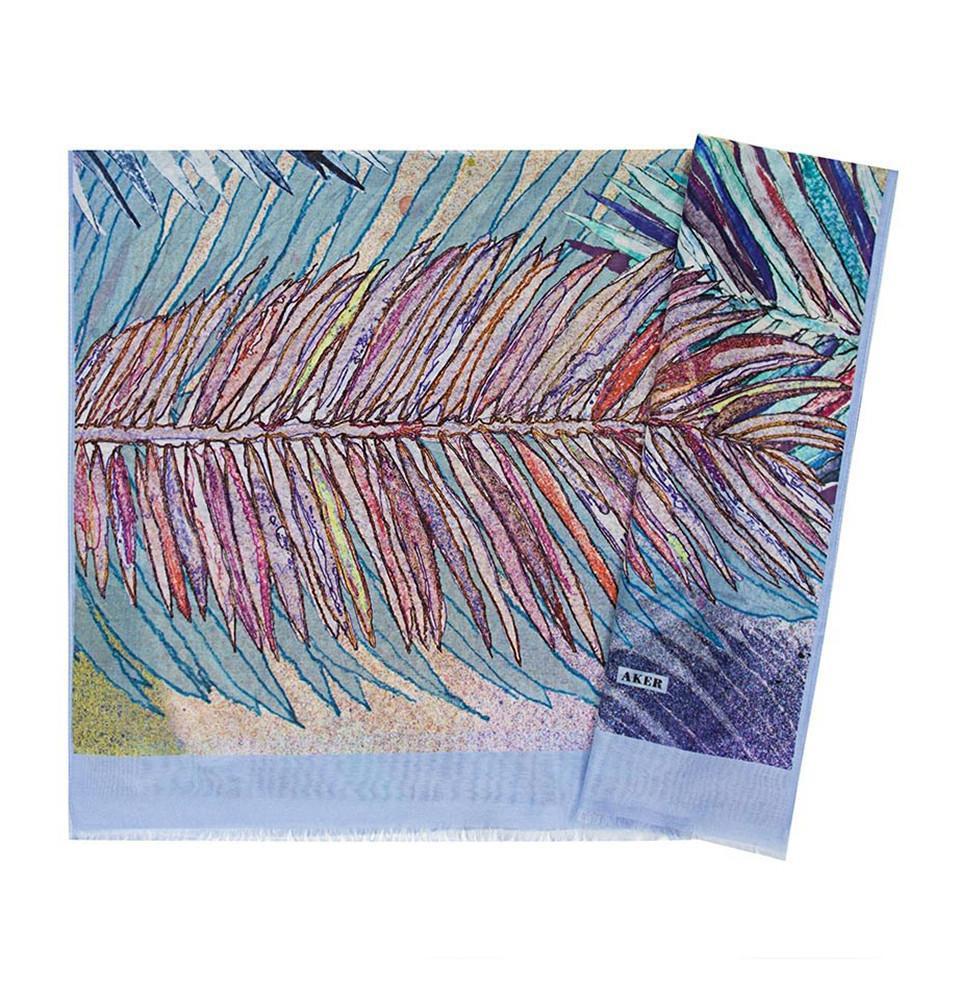 Aker Silk Cotton Patterned Shawl #7344 421 - Elegant Womens Wrap Scarf for Parties, Weddings & Office Wear