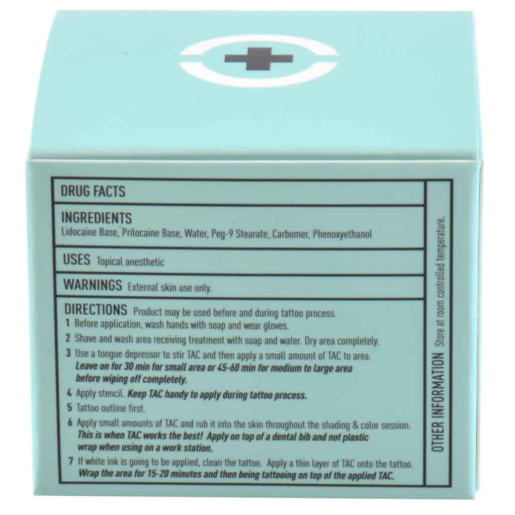 TAC Sciences Tattoo Anesthetic Numbing Cream - 1 oz Jar for Pain Relief During Tattoos, Waxing & Cosmetic Procedures | Fast-Acting Topical Anesthetic