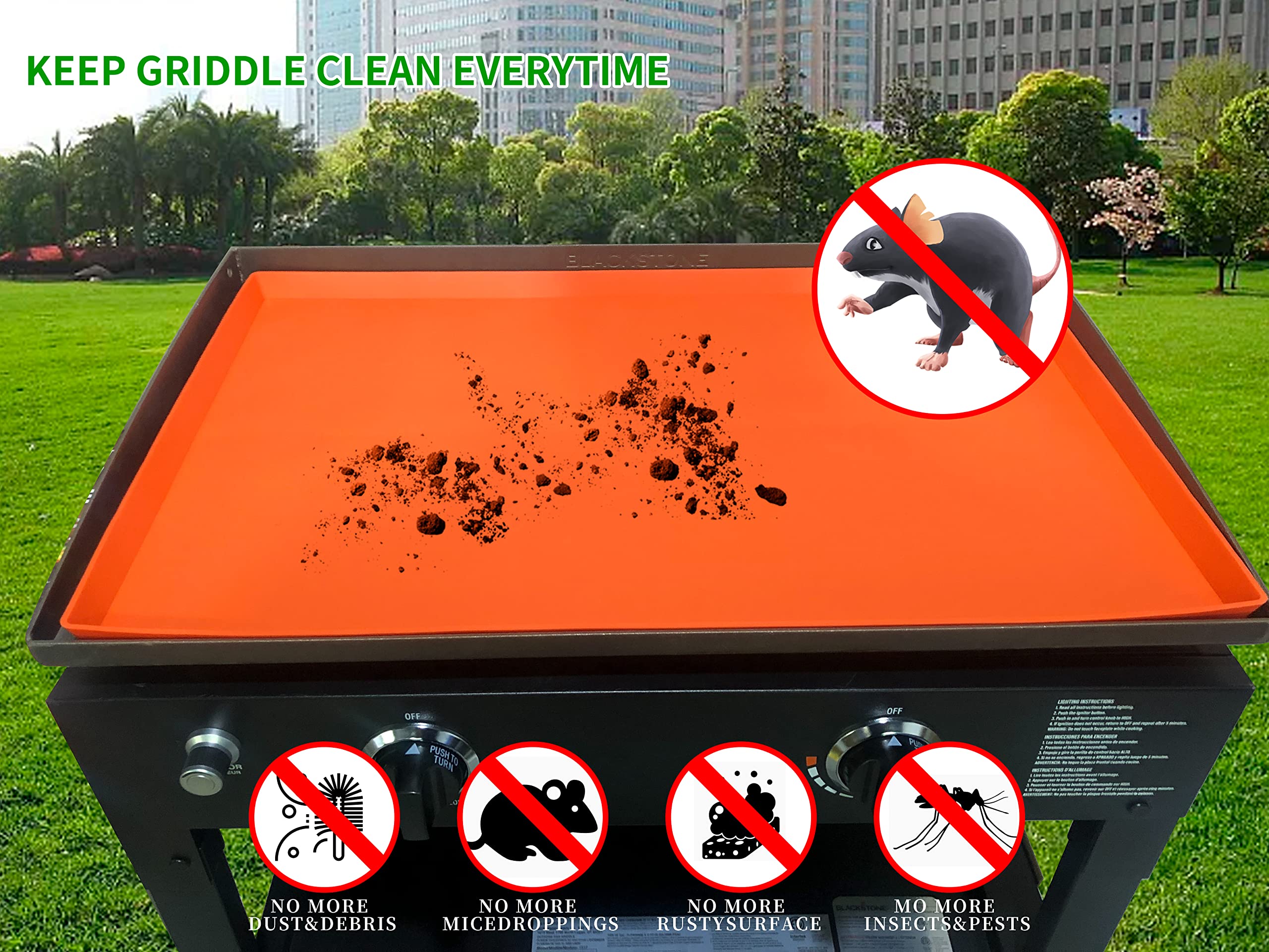 36-Inch Heavy Duty Food Grade Silicone Griddle Mat & Grill Cover for Blackstone 36