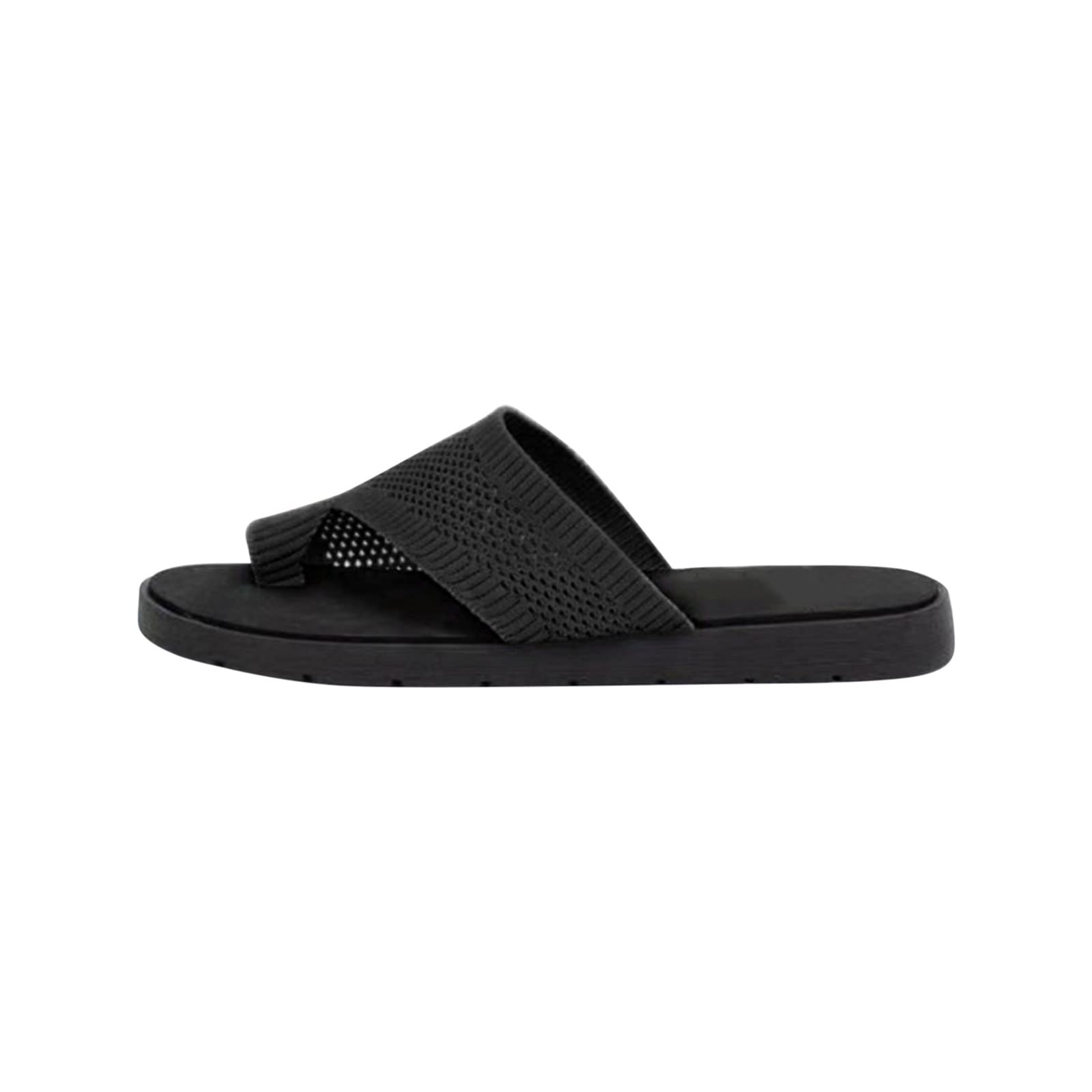 Women's Comfortable Bunion Sandals - Lightweight Summer Flats with Leopard Knit Design | Dressy Slide Flip Flops for Casual Wear, Beach, Travel & Everyday Comfort