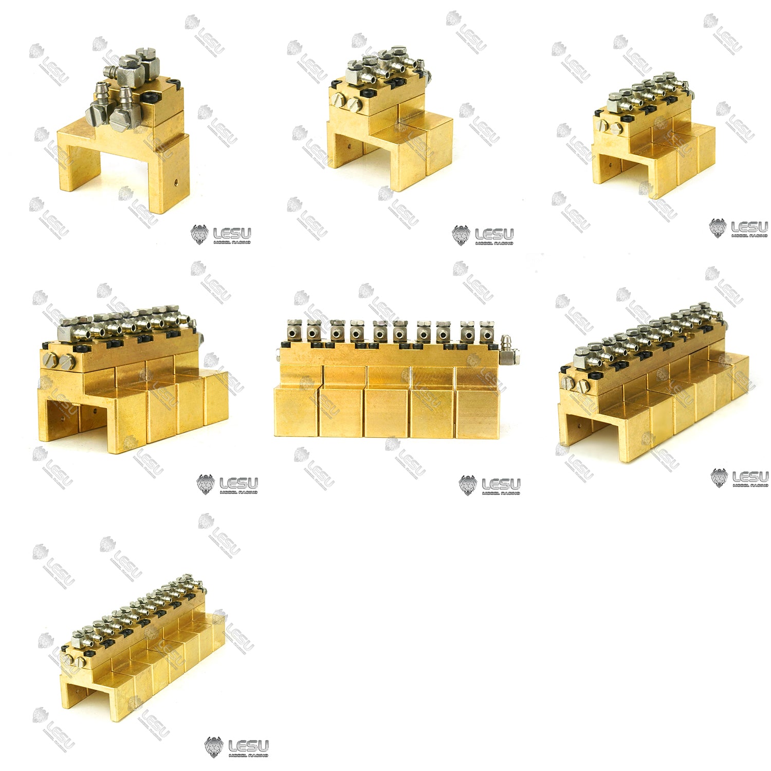 1/2/3/4/5/6/7 Channel Hydraulic Brass Directional Control Valve for 1/14 Scale RC Excavator, TAMIYA Dump Truck & DIY Loader - Ideal for Model Construction, RC Vehicle Hydraulic Systems & DIY Projects