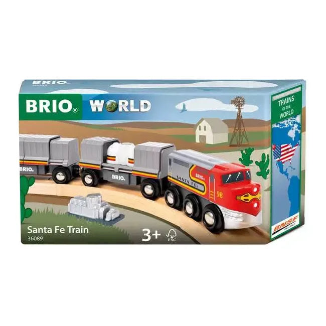 BRIO Santa Fe Train Set - Wooden Toy Train for Kids | Trains of the World Collection | Perfect for Pretend Play, Birthday Gifts & Early Childhood Development