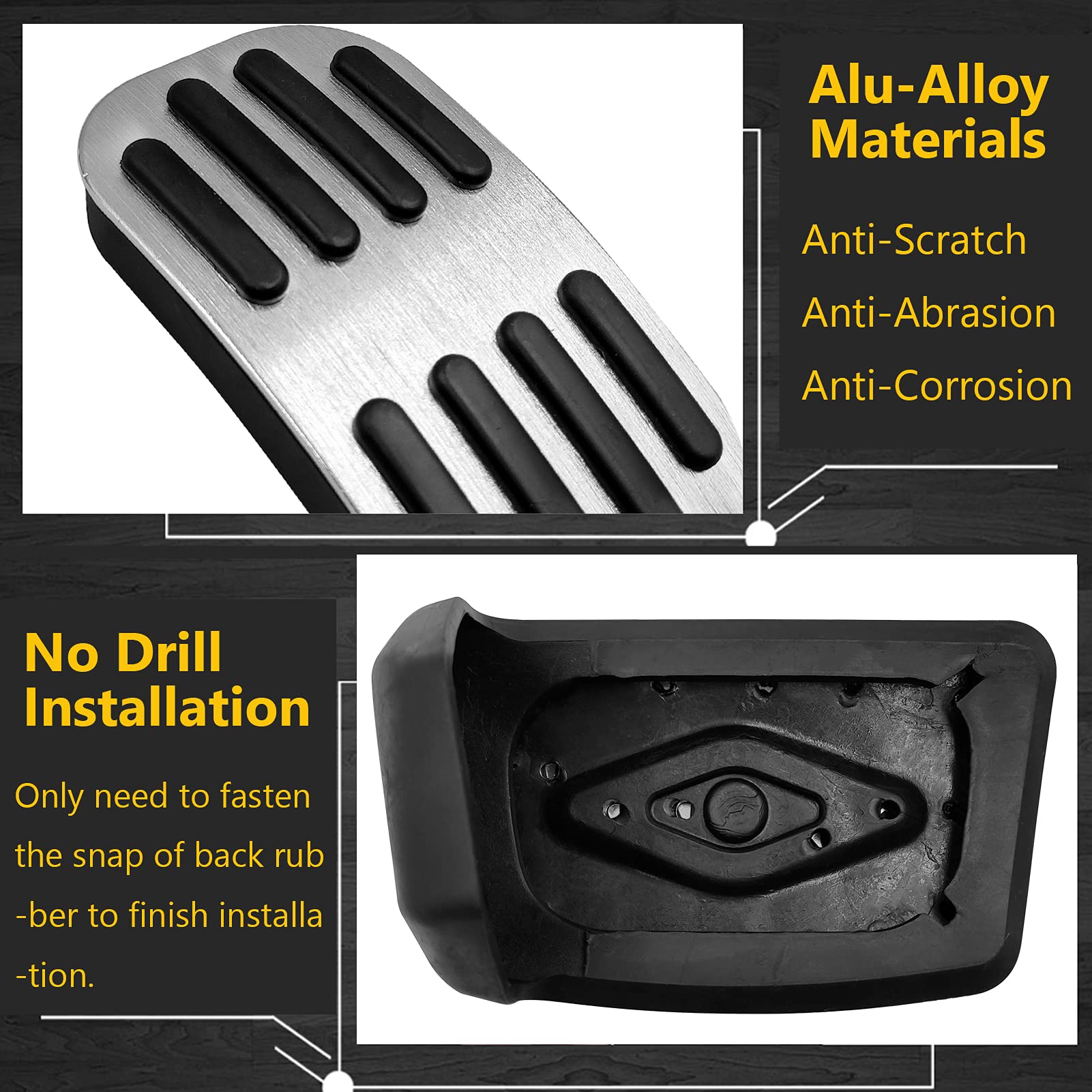 TTCR-II Car Pedal Covers for Toyota Corolla 2020-2025 & Corolla Cross 2022-2025 - Automatic Transmission Brake & Gas Pedal Set (2Pcs) - Anti-Slip Grip for Safe Driving & Custom Interior Upgrade