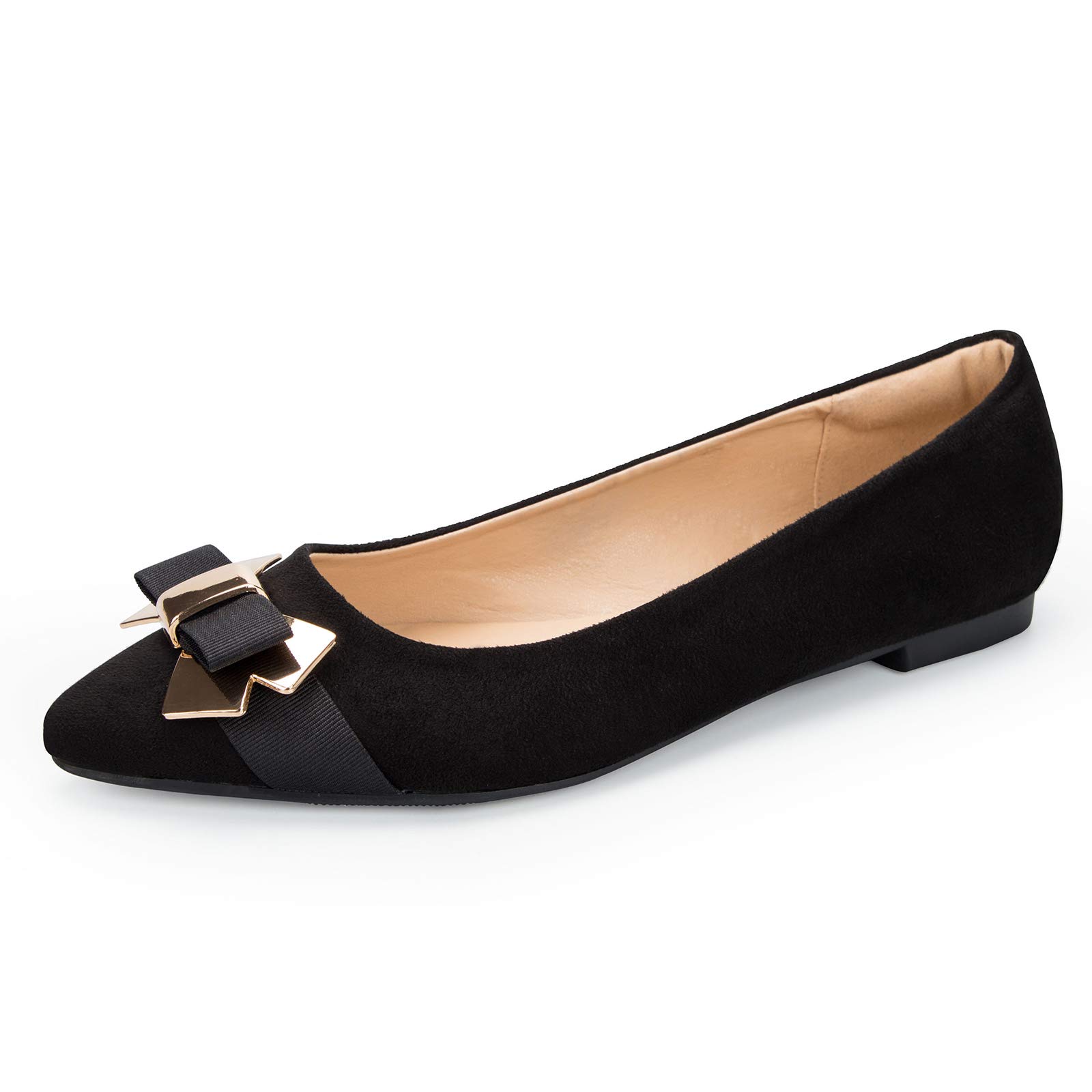 Mysoft Women's Pointed Toe Ballet Flats - Slip On Dress Shoes with Comfort Heel Support - Perfect for Office, Wedding & Casual Wear