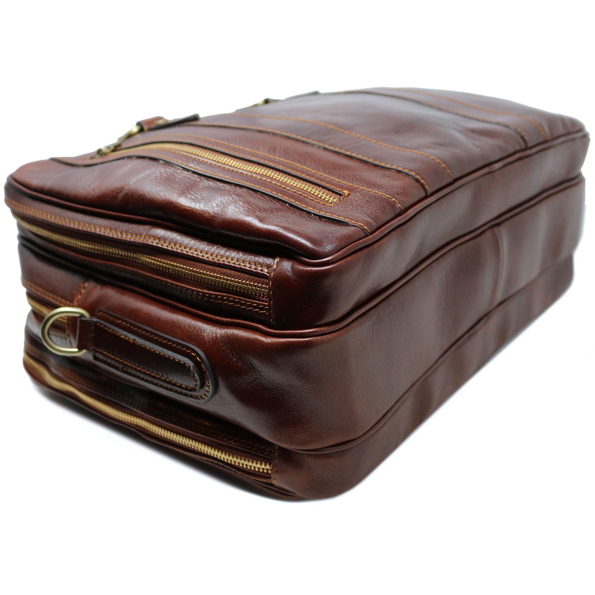 Premium Genuine Leather Laptop Briefcase for Men & Women - Floto Firenze Professional Computer Messenger Bag for Work, Business Travel & Office Commute