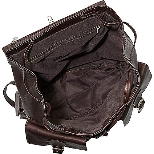 Large Bucket-Flap Backpack for Women & Men - Durable Chocolate Brown Laptop Backpack for Travel, Work & School - Stylish One Size Fits All Daypack
