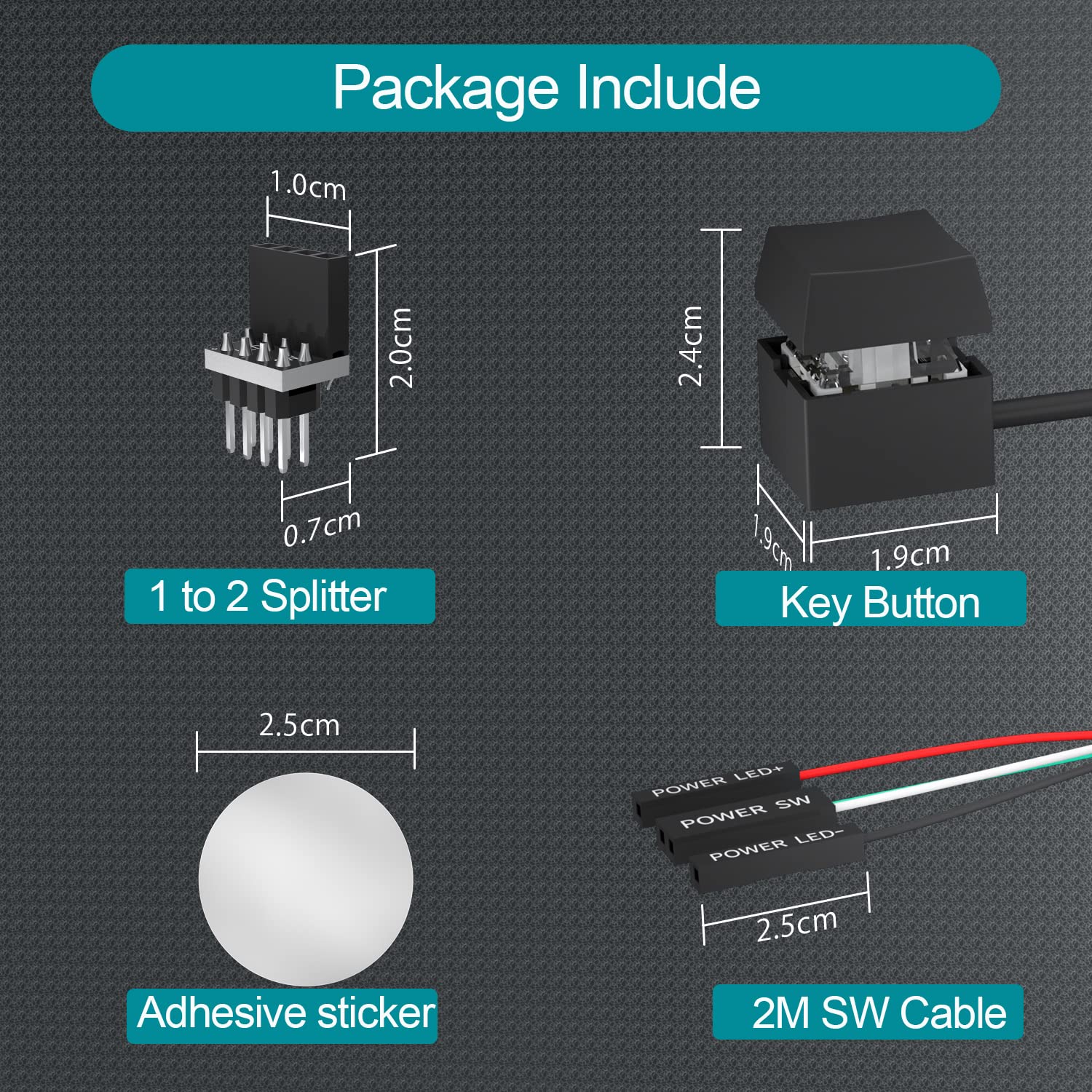 PC Power Button - Mechanical External Power Switch with LED for Desktop Computer Motherboard Boot | On/Off Keyclick Extension | Perfect for Gaming Rigs, Workstations & DIY PC Builds