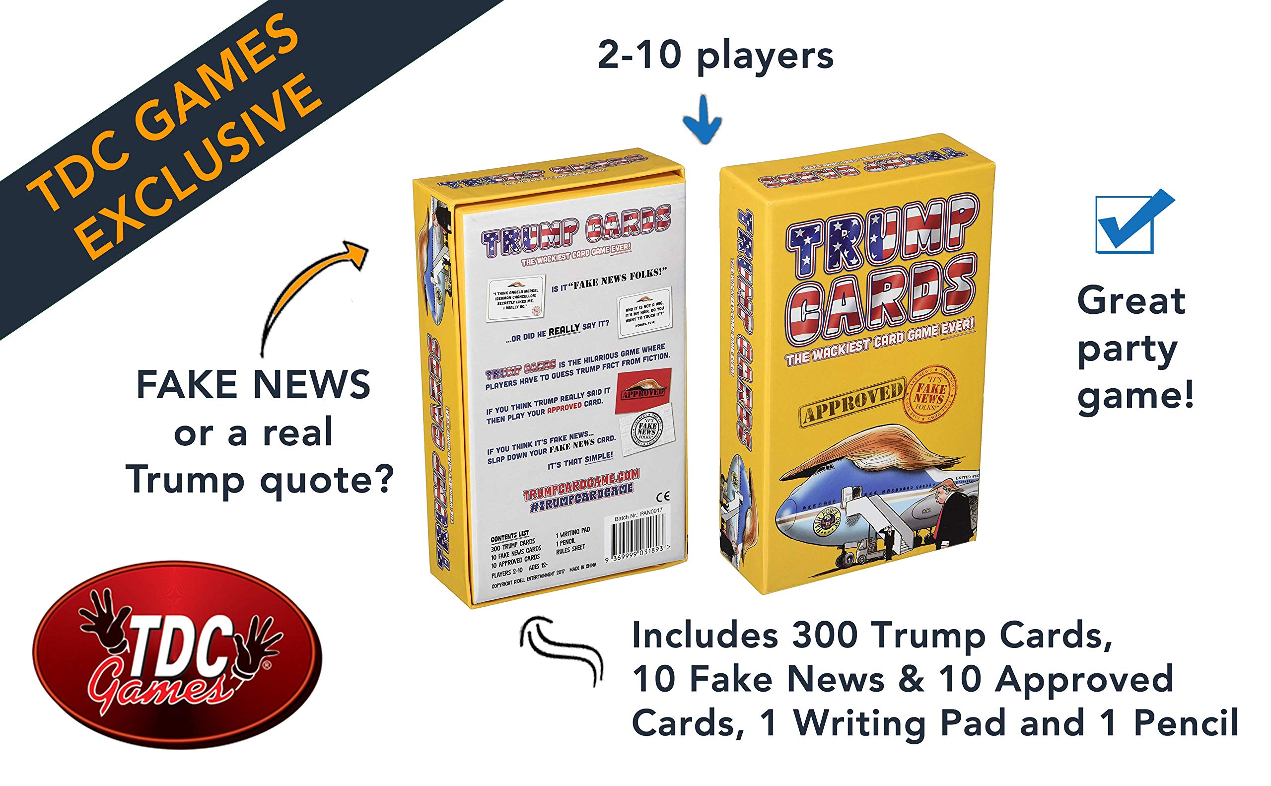 Trump Cards Game - Fake News or Real? Fun Political Party Game for Adults & Friends - Perfect for Game Nights, Gifts, and Political Discussions