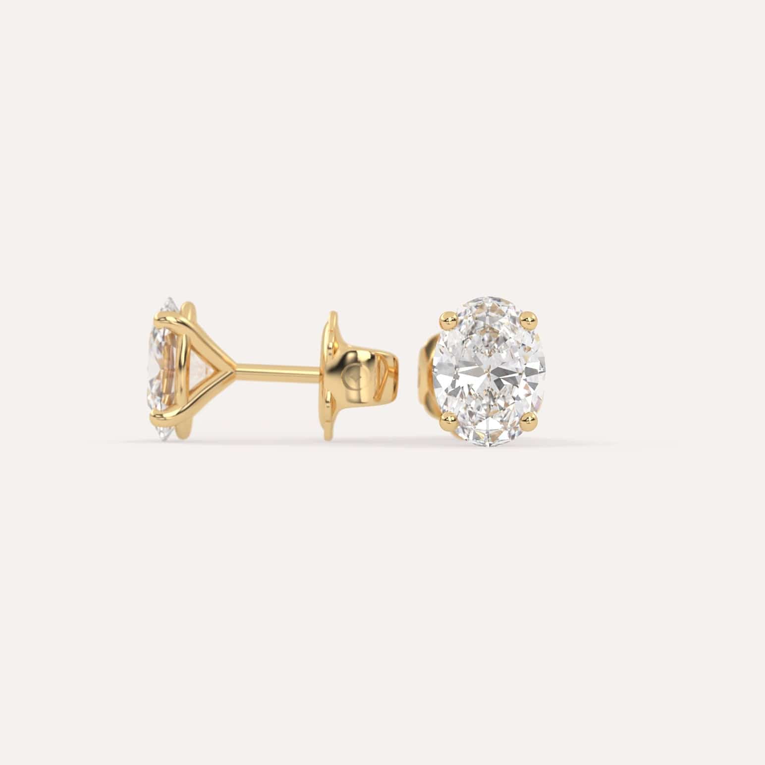 2 Carat Oval Diamond Stud Earrings - 14K White Gold Dangle Earrings for Women, Perfect for Weddings, Anniversaries & Special Occasions