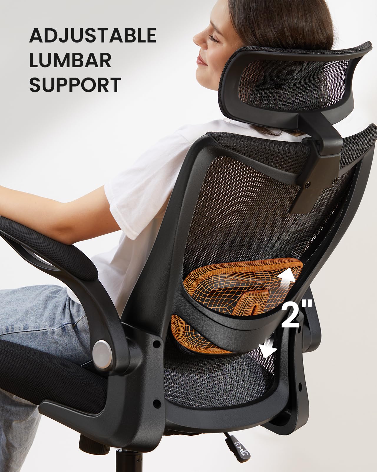 ErGear Ergonomic Office Chair - High Back Mesh Desk Chair with Adjustable Lumbar Support & Headrest, Swivel Computer Chair for Home Office, Gaming, and Work - Perfect for Long Hours Sitting, Back Pain Relief, and Productivity Boost (Black)