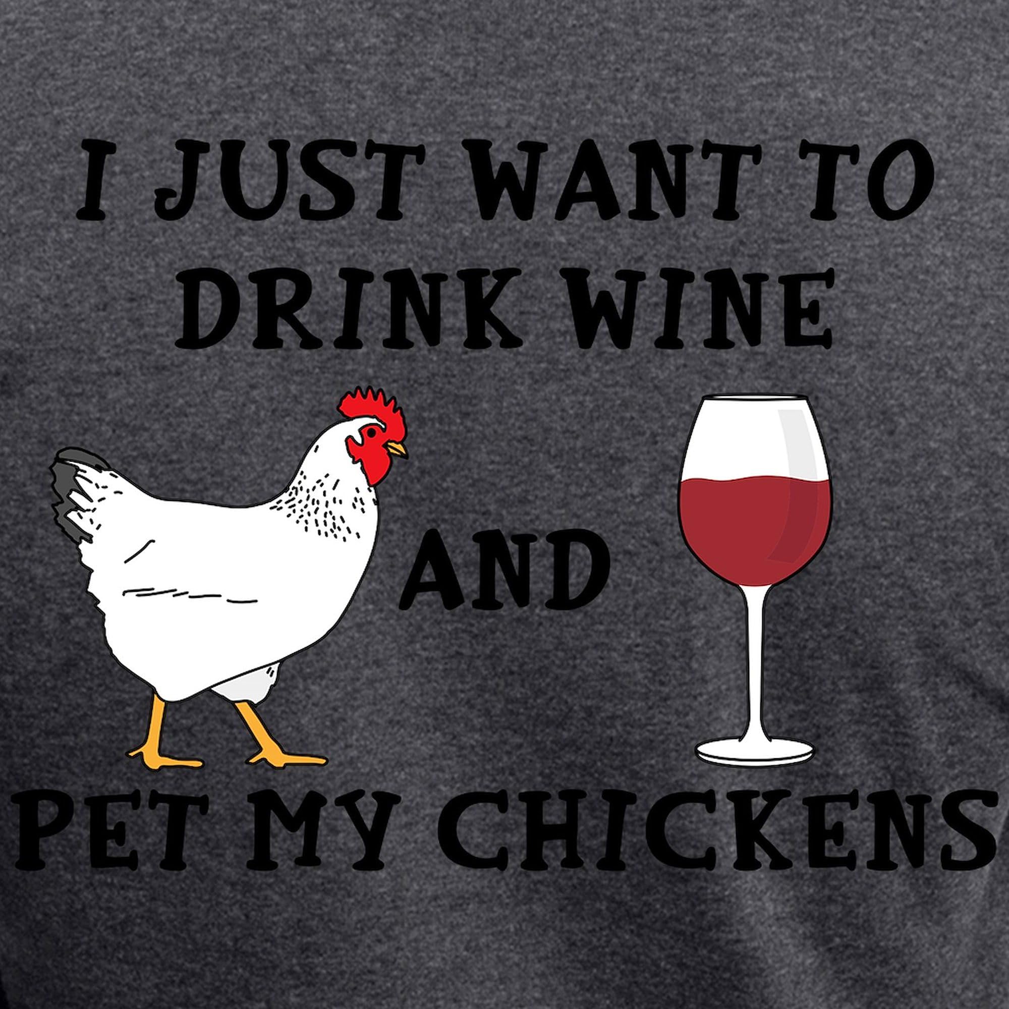 Women's Chickens And Wine Novelty Pajama Set - Soft Lightweight Sleepwear for Women - Perfect for Relaxing at Home, Girls Night In & Wine Lovers Gift