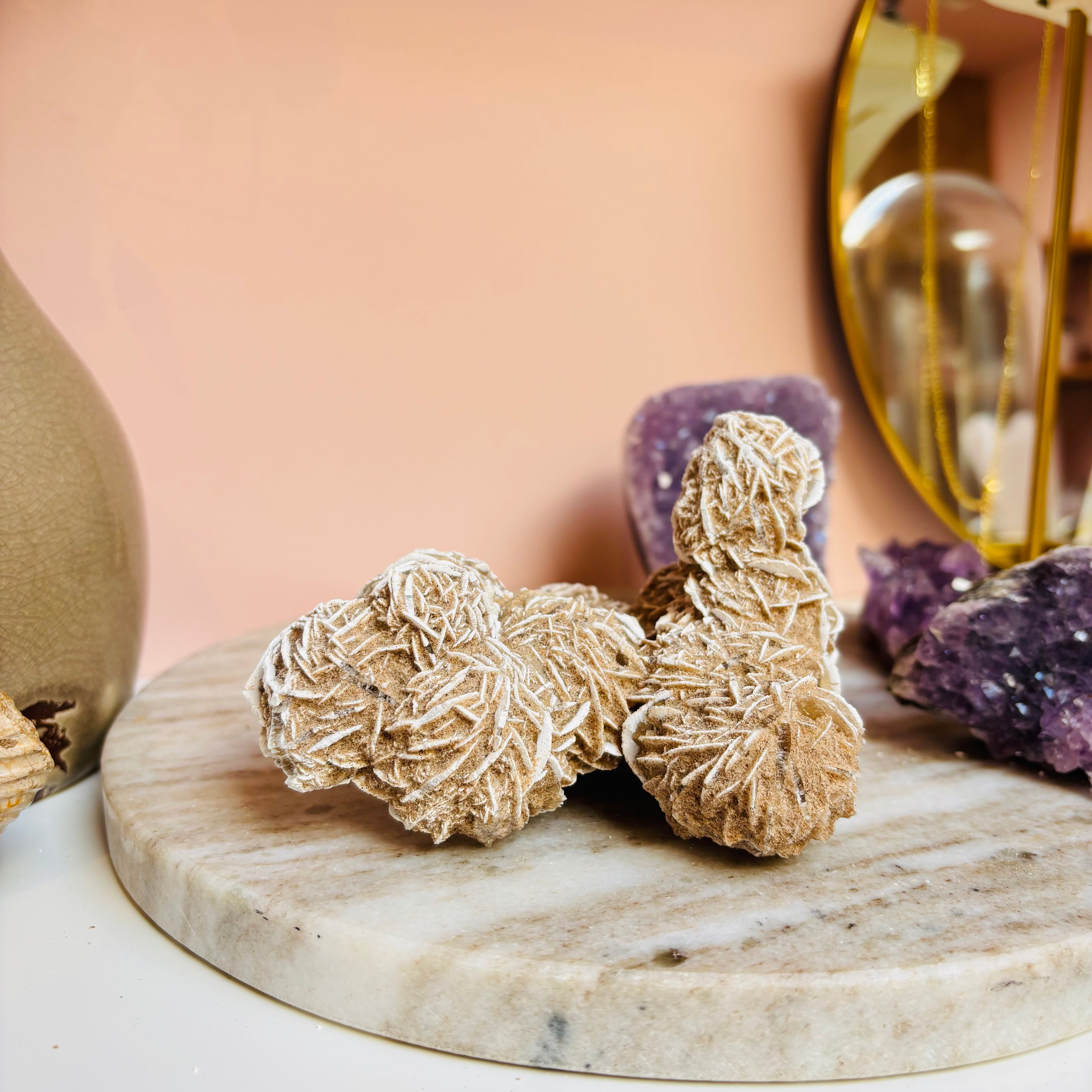 Natural Desert Rose Stone - Unique Home Decor & Healing Crystal for Meditation, Yoga, and Spiritual Wellness