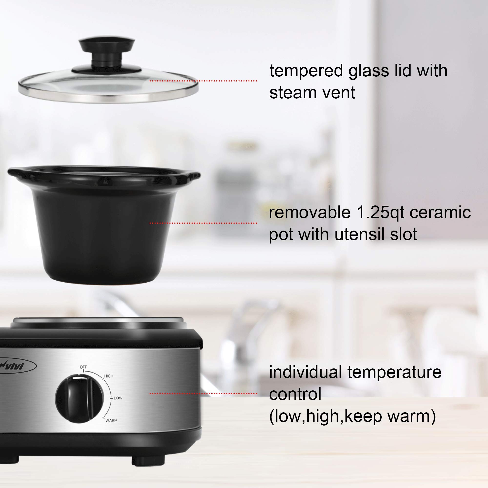 Dual & Triple Slow Cooker Buffet Server - 3-Pot Food Warmer with Adjustable Temperature & Stainless Steel Lid Rests - Perfect for Parties, Catering & Family Gatherings