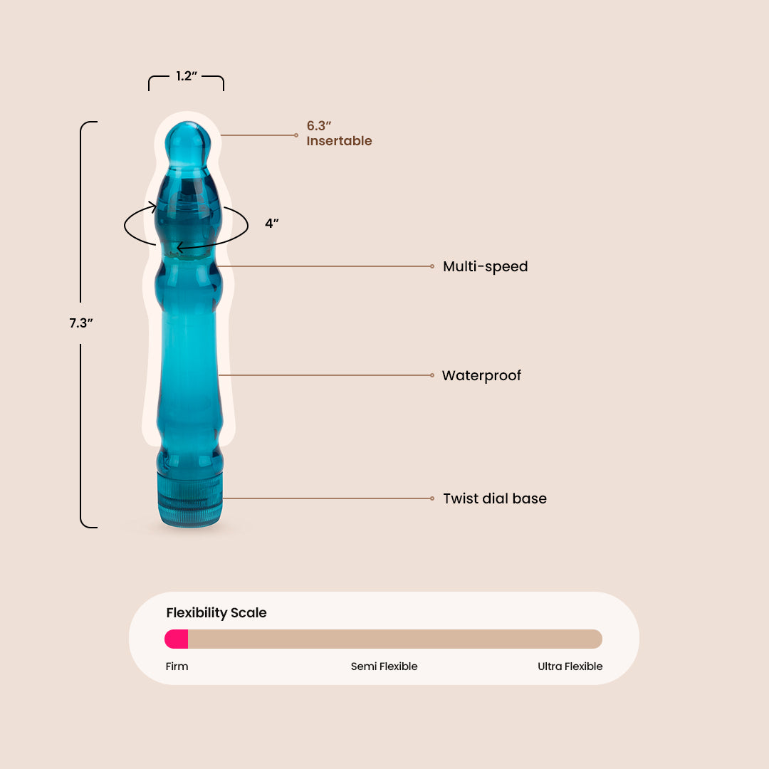 CalExotics Turbo Glider™ Rechargeable Vibrating Massager - Waterproof ABS Plastic Shaft for Sensual Pleasure & Relaxation | Perfect for Couples Play, Solo Use & Stress Relief