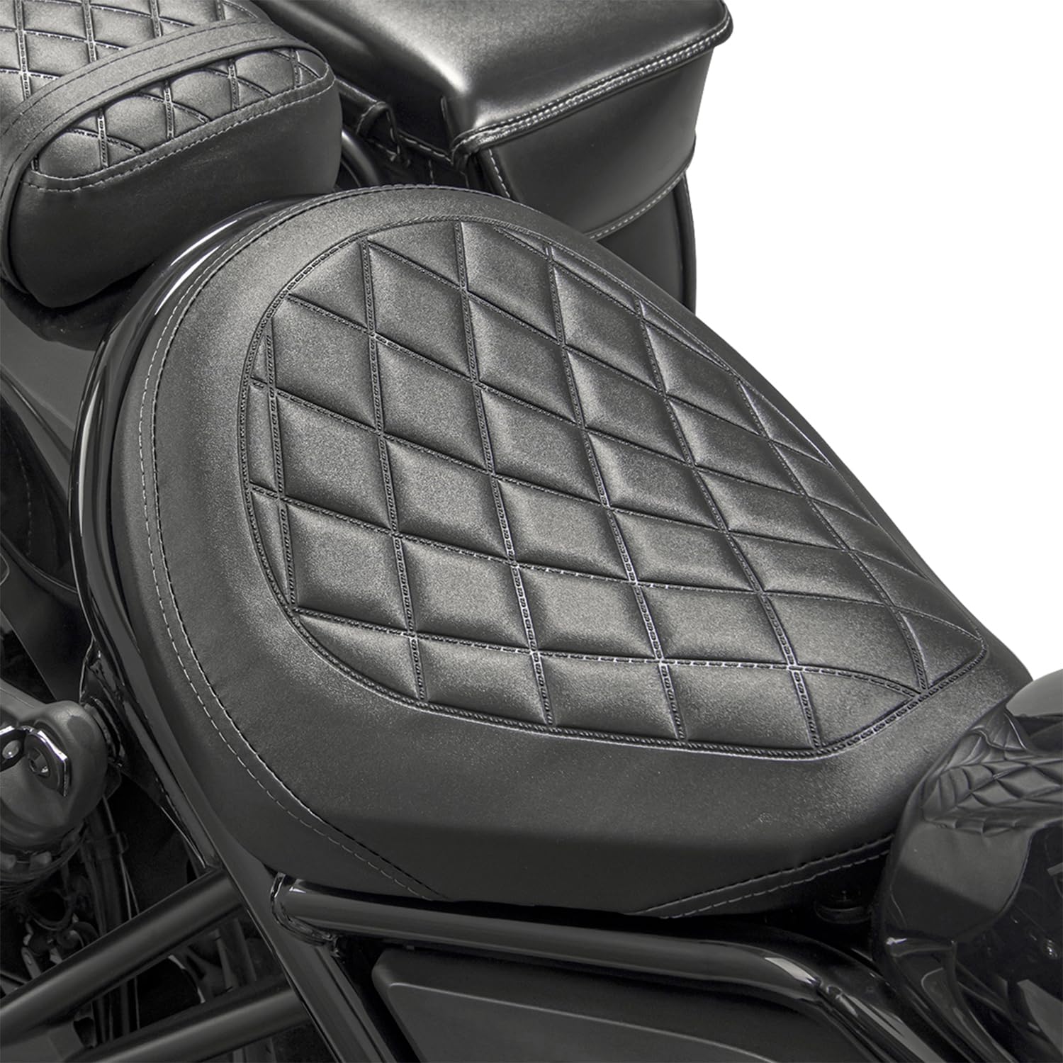 Premium Motorcycle Leather Seat Cushion for Honda Rebel 1100 (CMX1100/CM1100) 2021-2024 - Comfortable Pressure Relief Rider Pad - Black Front Seat - Ideal for Long Rides & Commuting