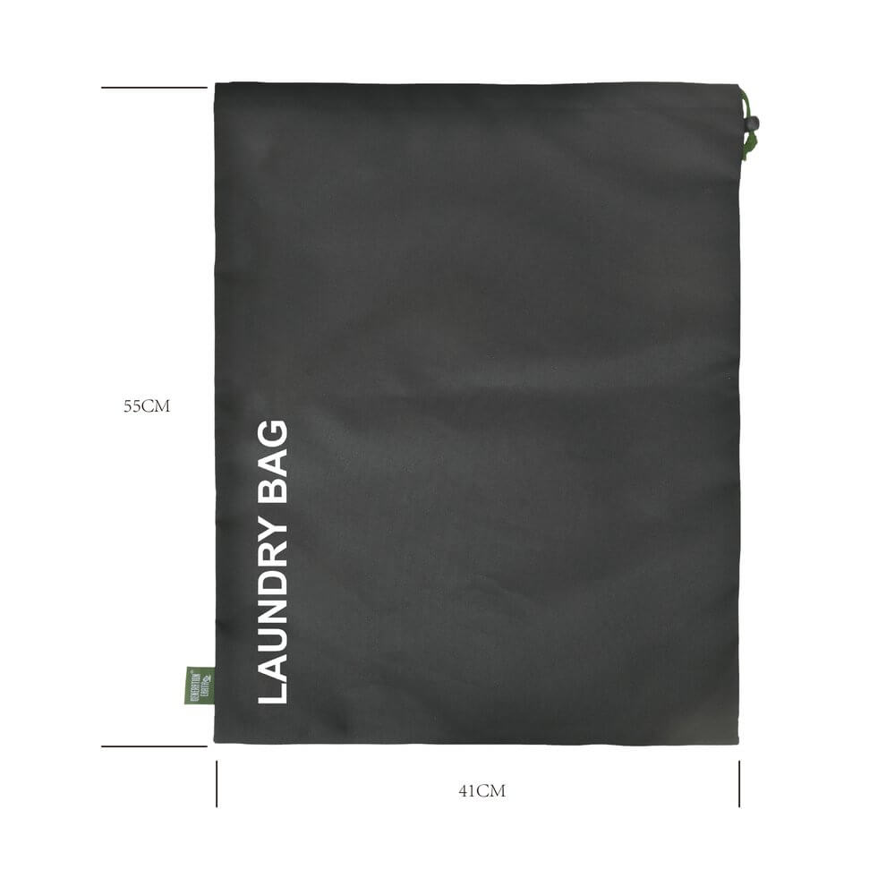 Eco-Friendly Recycled Travel Laundry Bag - Black | Washable & Durable for Camping, Gym & Business Trips | Sustainable Storage Solution