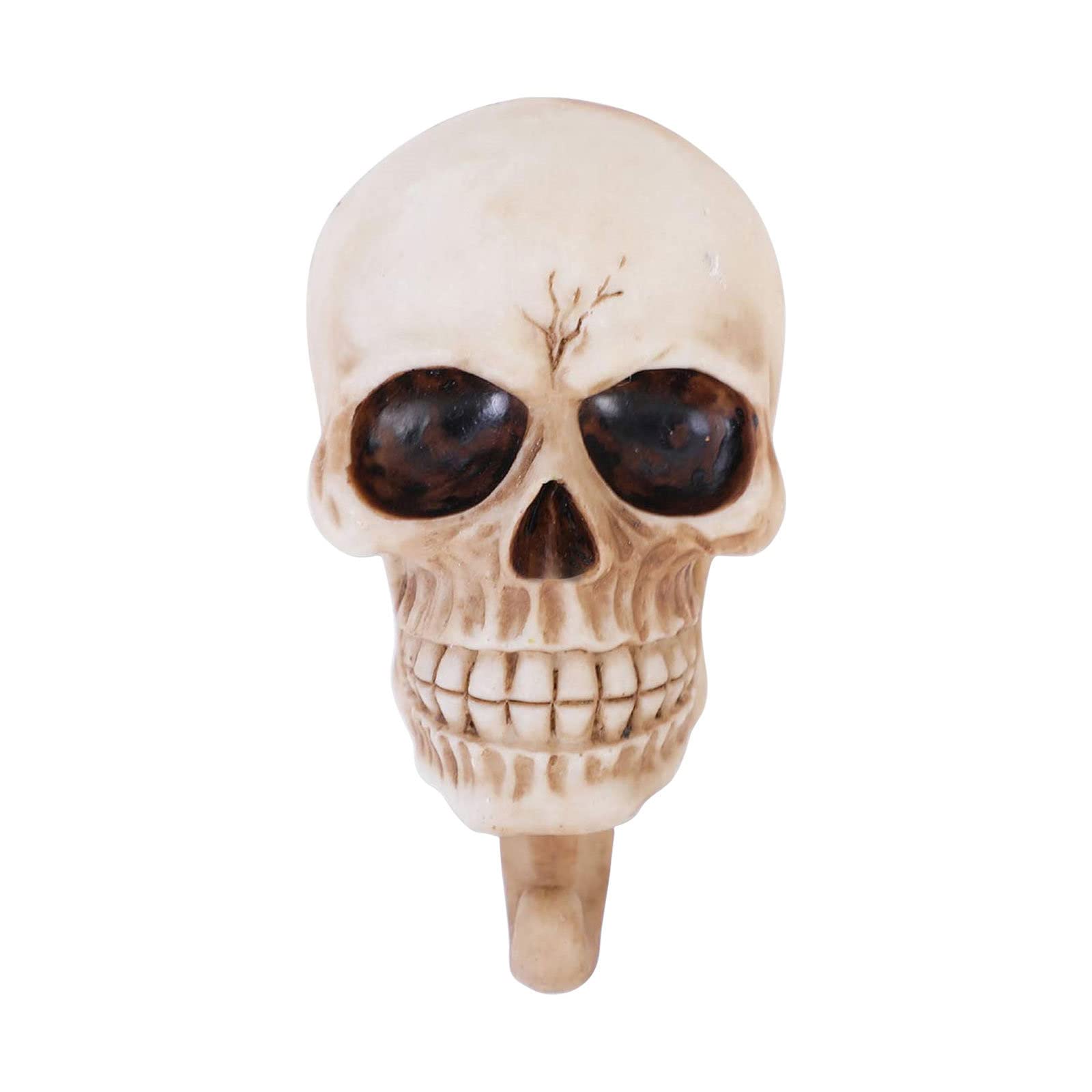 JTWMY Skull Wall Hooks - Decorative Key Holder with Quartz Teardrop Beads, Wall Mount Key Rack & Shelf Organizer for Bathroom, Kitchen, Entryway - Perfect for Hanging Keys, Parcels, Towels & Home Decor (As Shown, One Size)