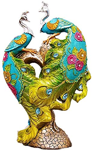 Handcrafted Resin Peacock Sculpture - Elegant Home Decor, Window Display Art, Unique Gift for Collectors | Perfect for Living Room, Bedroom, or Office Decor
