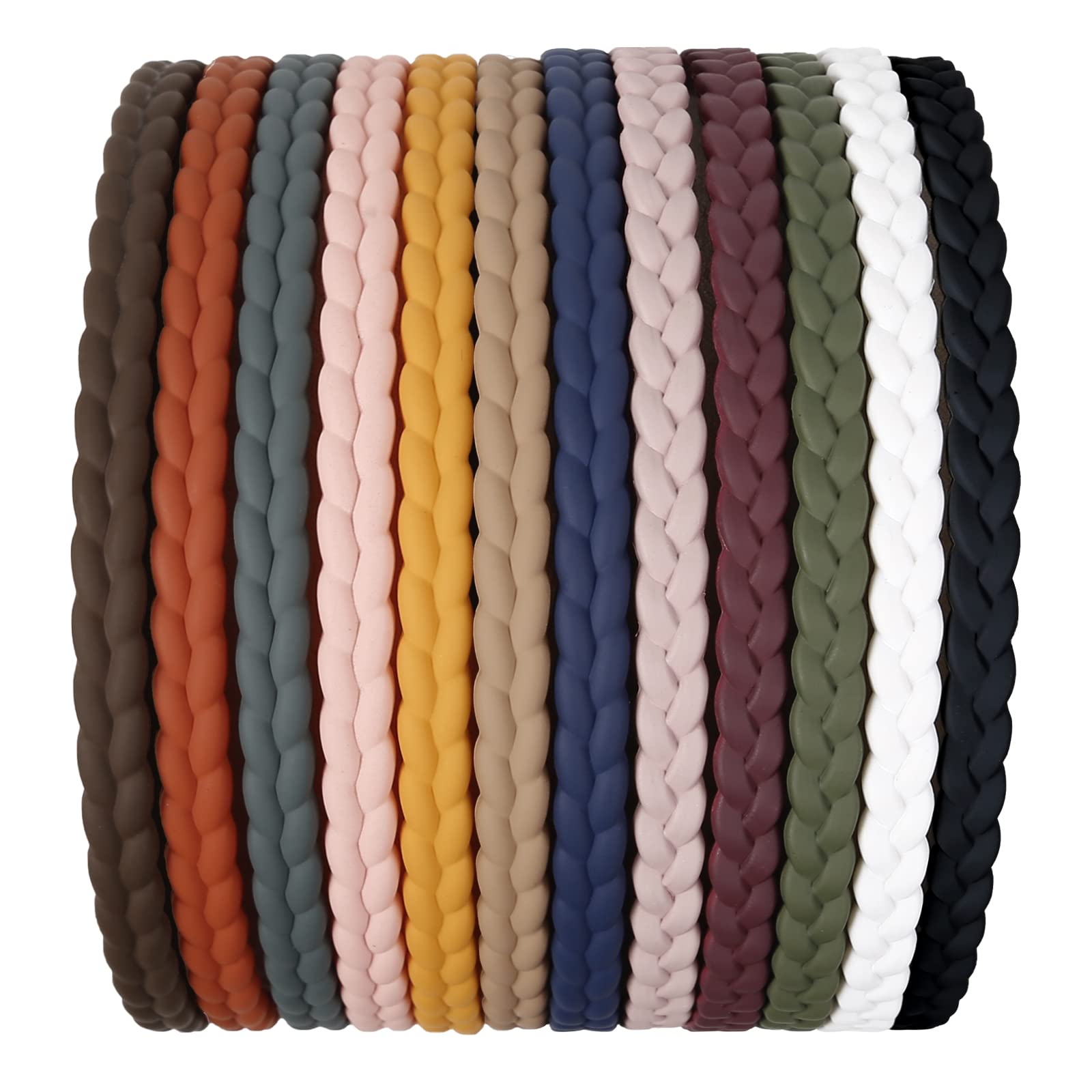 WOVOWOVO 7mm Thin Headbands for Women - 12 Pack Plastic Hairbands with Teeth for Girls, Teens & Women - Non-Slip Hair Accessories for Styling, Workouts & Everyday Use