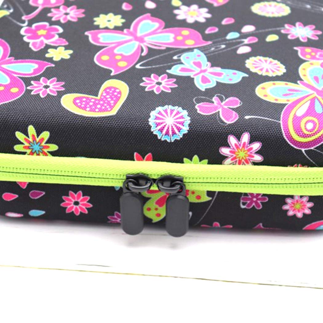 SOWUNO 60 Grids Essential Oil Carrying Case - Butterfly Design Essential Oil Organizer for 0.34oz Bottles - Perfect for Aromatherapy, Travel & Home Storage