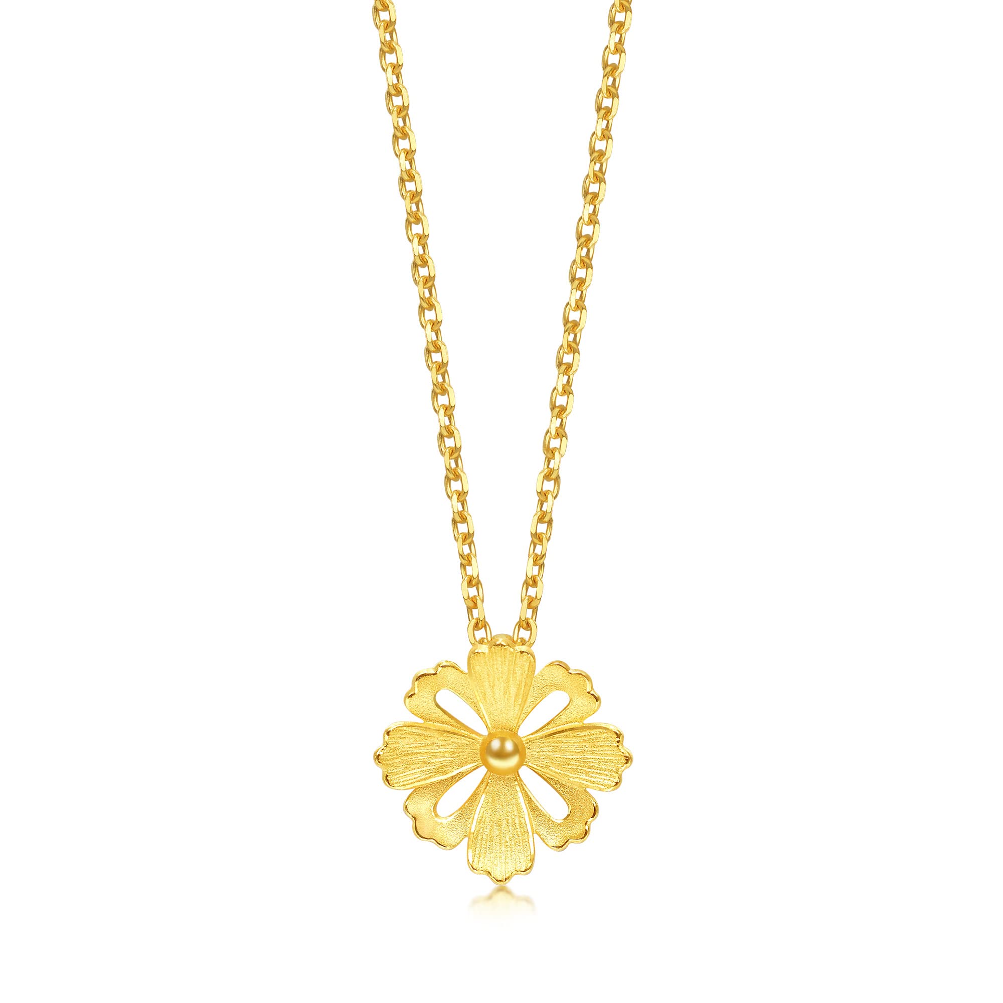 24K 999.9 Pure Gold Blossom Pendant Charm for Women - 1.49g Weight - Perfect for Weddings, Anniversaries & Daily Wear - Elegant Gift for Her - [Does Not Include Necklace] - Ideal for Bridal Jewelry, Birthday Presents & Special Occasions