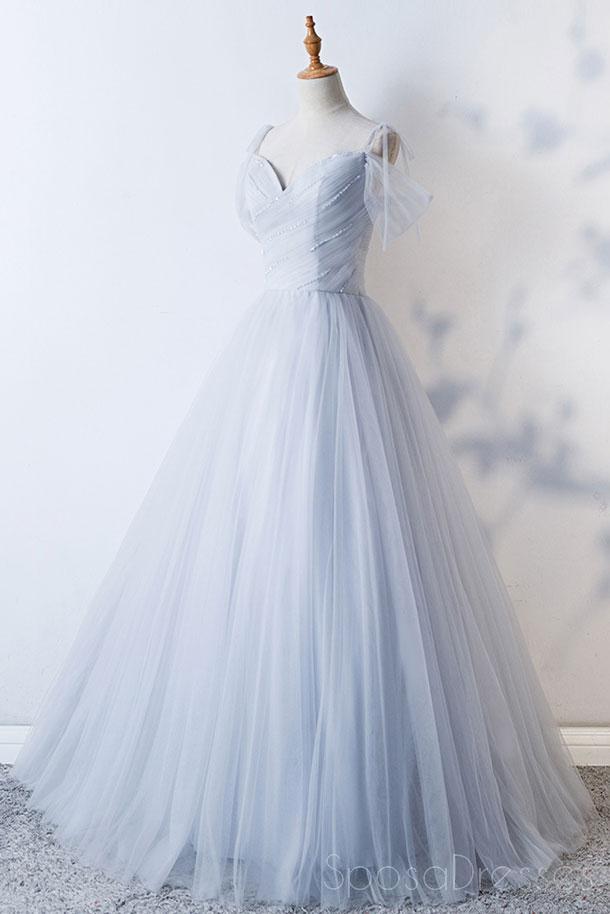 Elegant Off Shoulder Pale Blue Tulle A-Line Long Prom Dress for Evening Parties | Custom Made Formal Gown 18626 | Perfect for Prom Night, Homecoming, Weddings & Special Occasions