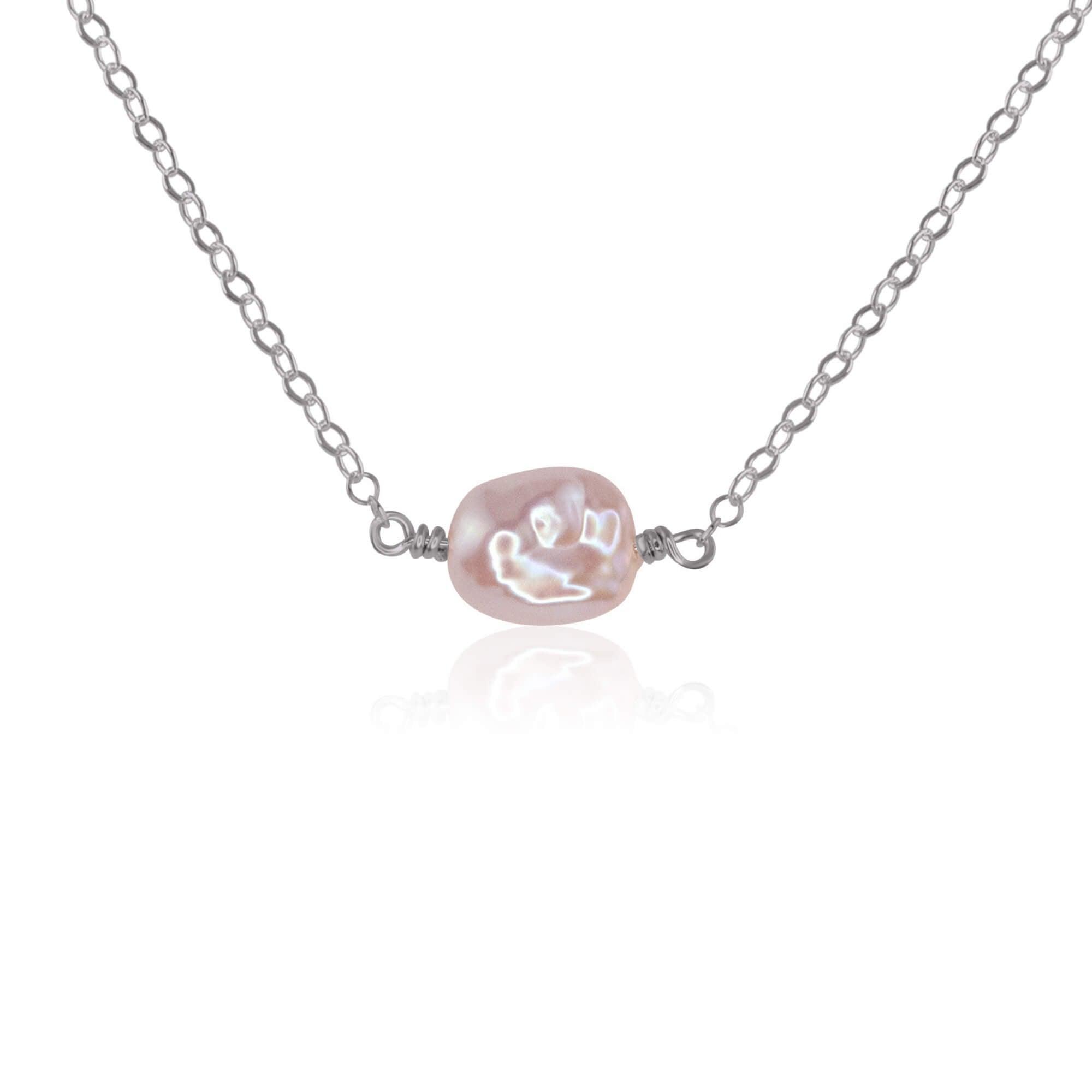 Elegant Tiny Raw White Freshwater Pearl Crystal Nugget Necklace – Perfect for Bridal Jewelry, Boho Fashion & Everyday Wear