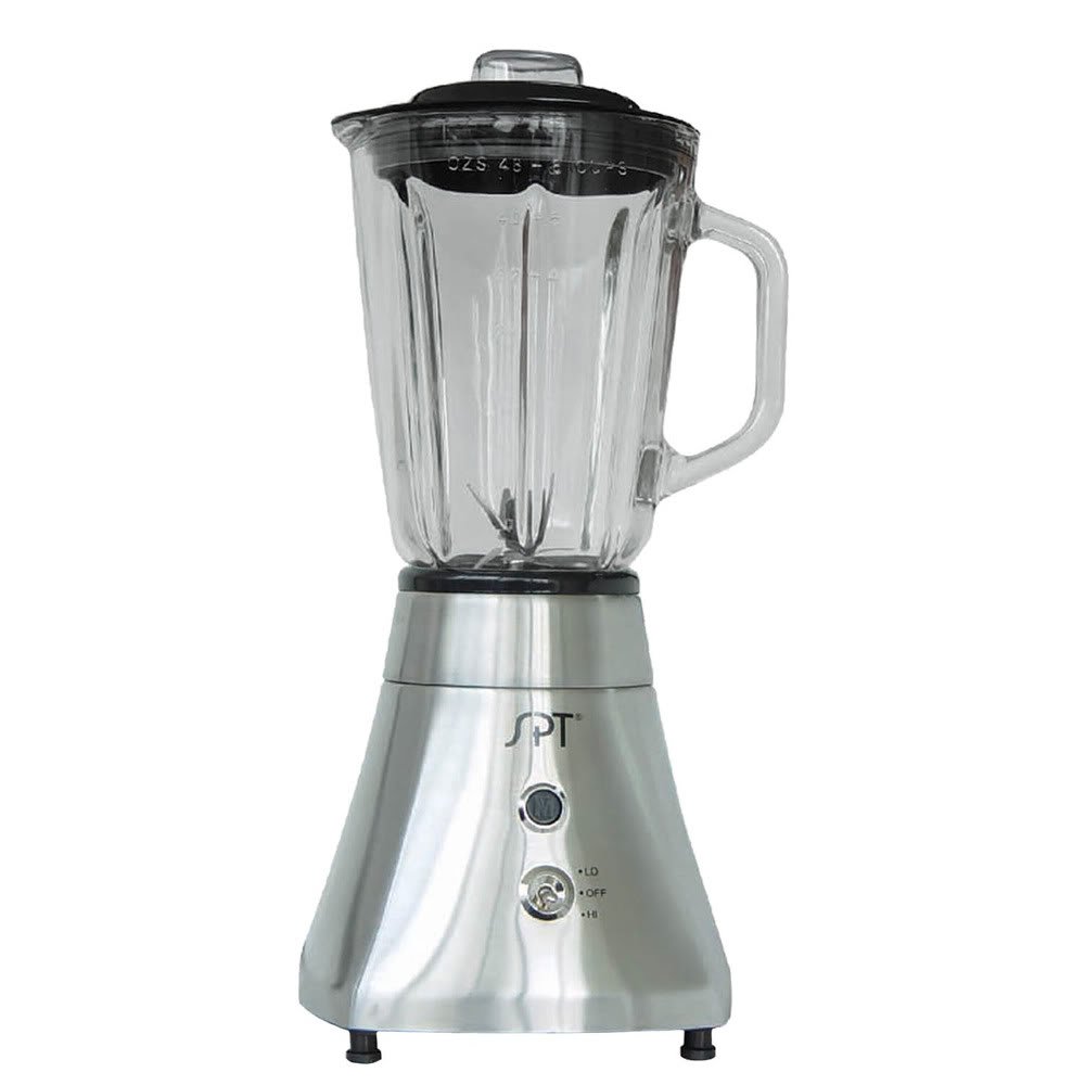 Sunpentown CL-511 1.5L Square Base Stainless Steel Blender with Glass Jar - Perfect for Smoothies, Shakes & Food Prep in Home Kitchen