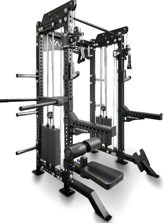 Vander USA F-16 Half Rack & Functional Trainer - Premium Home Gym Equipment for Strength Training & Fitness Workouts - Perfect for Small Spaces & Full-Body Exercises